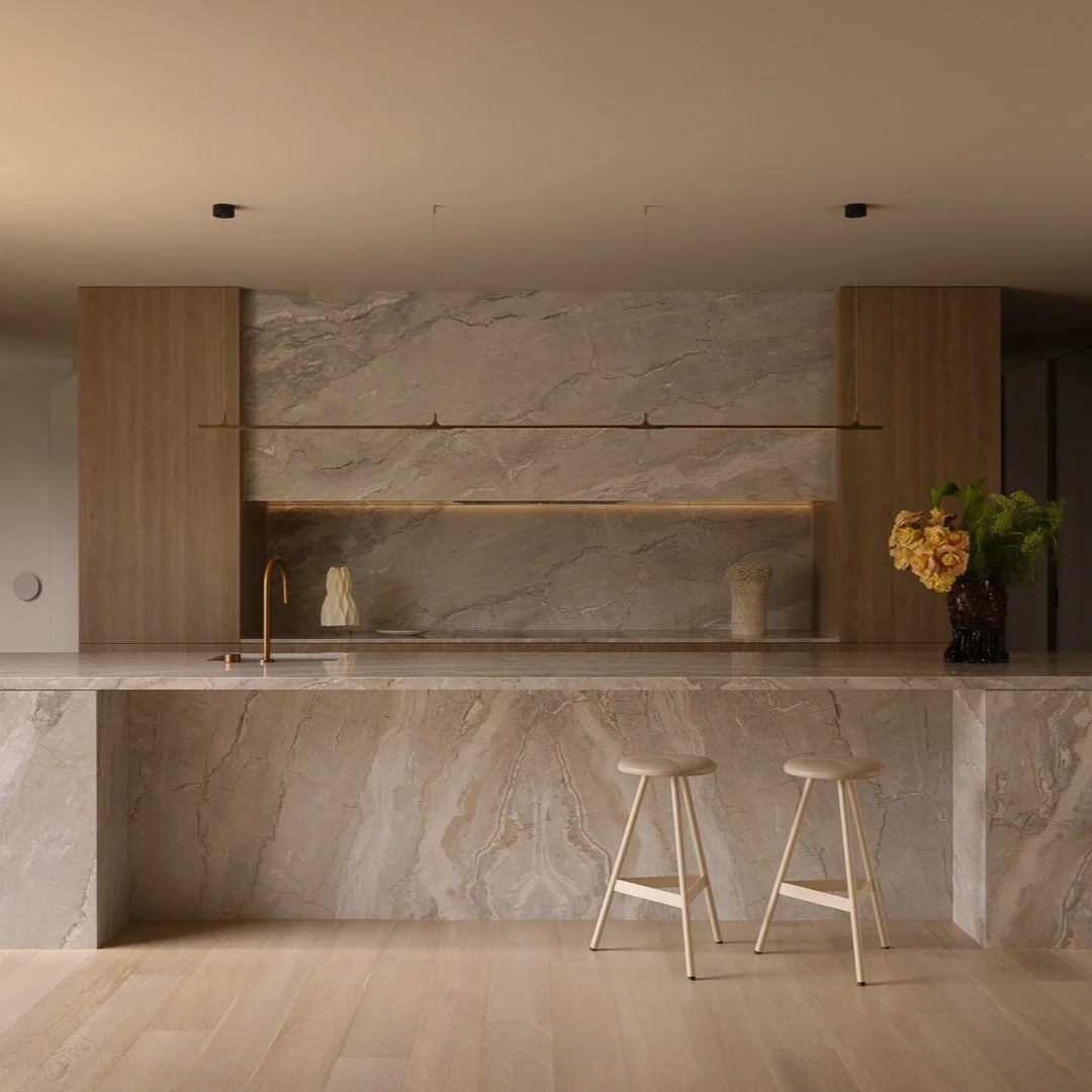 PROJECT ALMA
An expression of quiet luxury, thoughtfully layered through a refined mix of materials, texture, and detail. Stone, warm timber and soft light come together to create a space that feels grounded and elevated.
Architectually designed and 