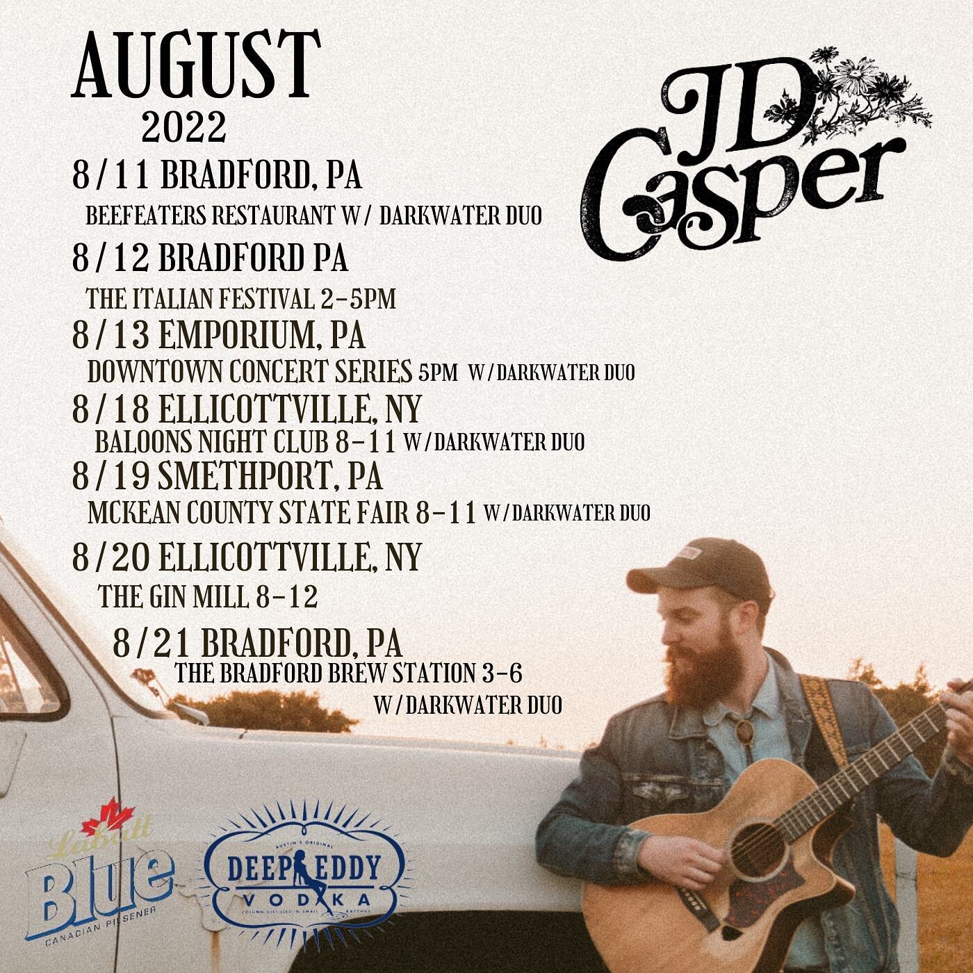 PA/NY! That time of year again. Coming up in a few short weeks! Excited to team up with my dudes @darkwaterduo 
It&rsquo;s gonna be a whole lotta fun and I hope to see all of you out up there! 
Cheers
JD
#PA #pennsylvania #tour #musician #jdcasper #d