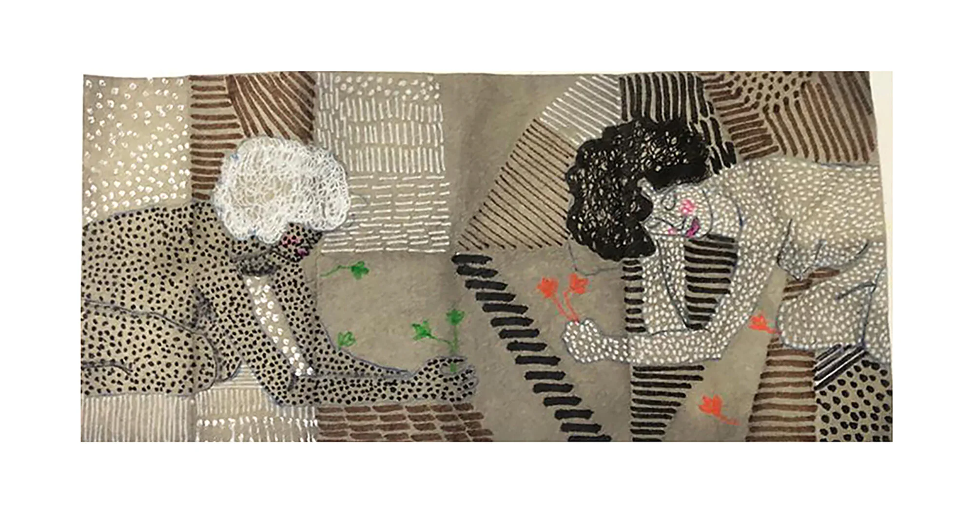 Untitled, Mixed media on Colour Catcher laundry sheet, 24.5 cm x 12 cm