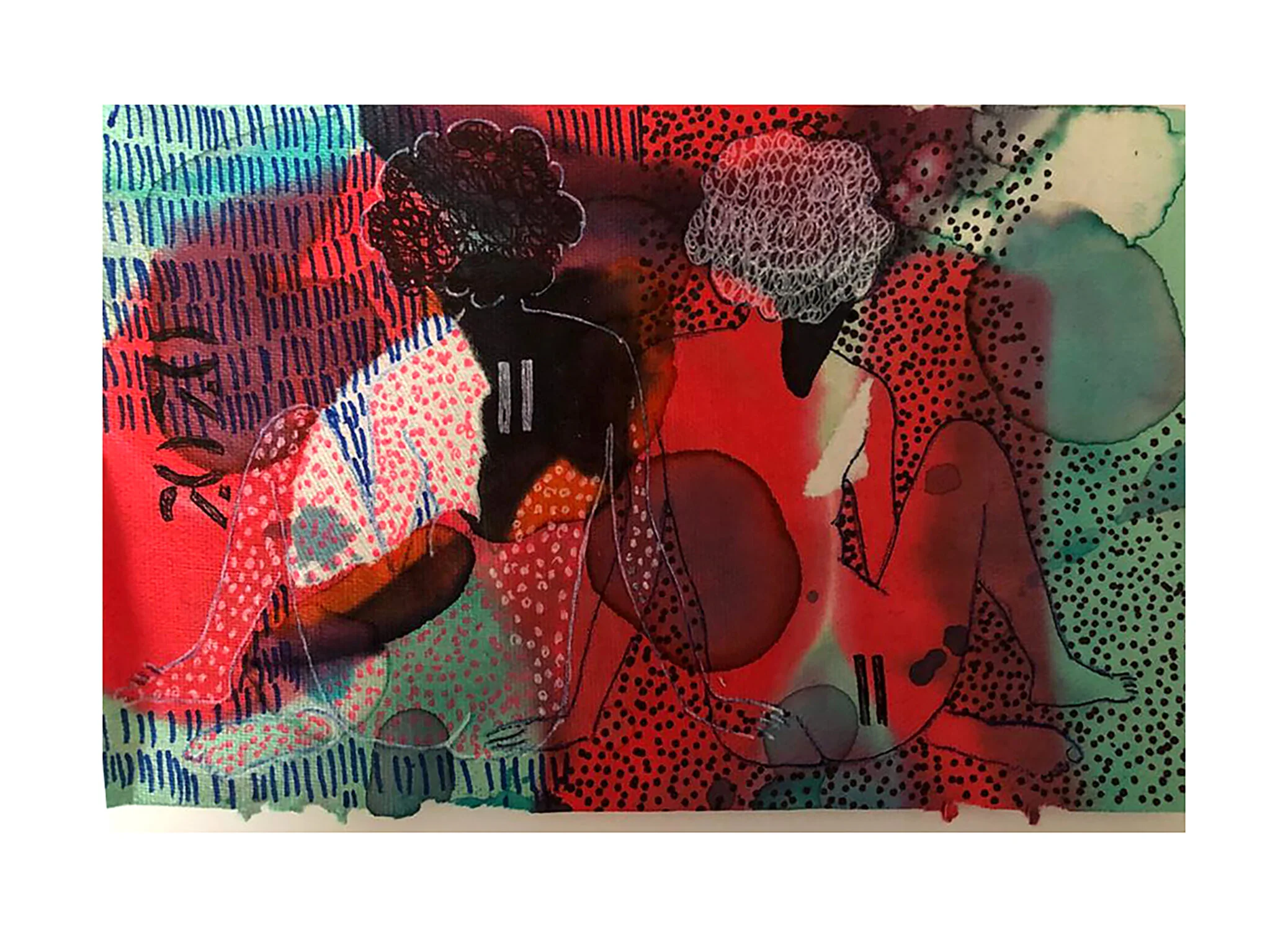 Untitled, Mixed media on handmade paper, 19 cm x 11.5cm   