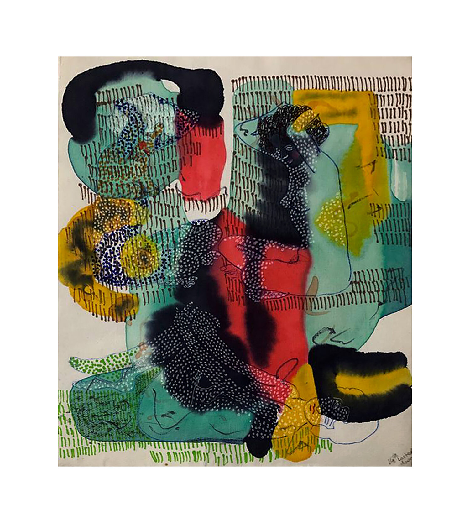 Untitled, Mixed media on blotting paper, 22 cm x 26 cm