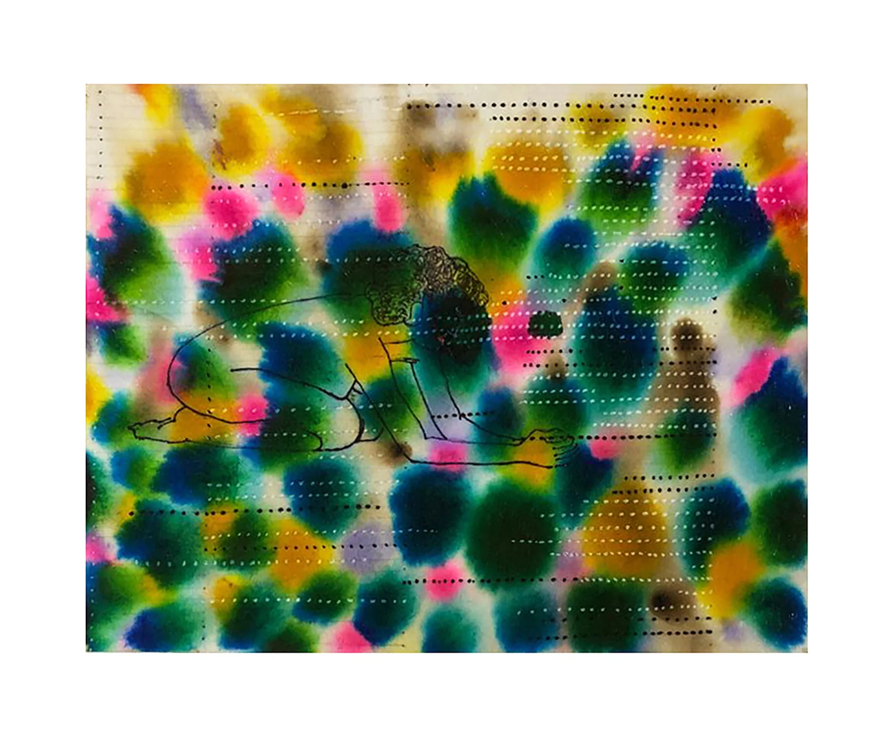 Untitled, Mixed media on blotting paper, 26 cm x 22 cm