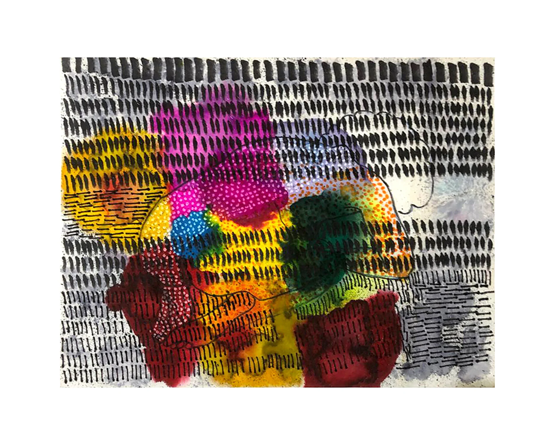 Untitled, Mixed media on blotting paper, 26 cm x 22 cm