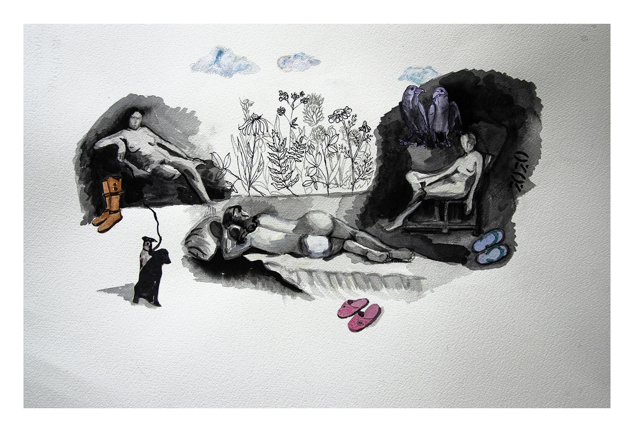 Unlock II, 56 cm x 33 cm, Mixed media on archival art paper