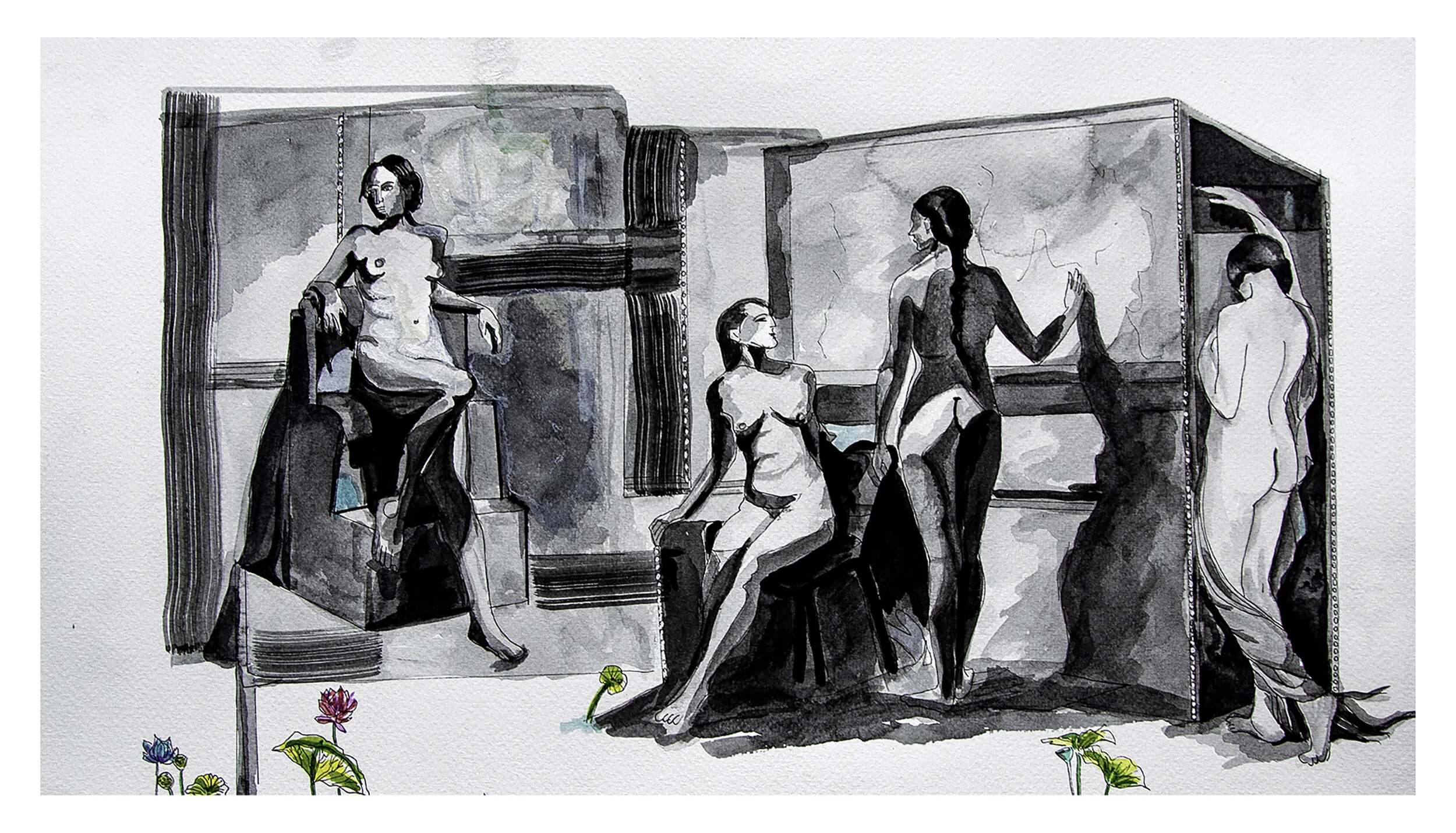 Unlock III, 51 cm x 30 cm, Mixed media on archival art paper