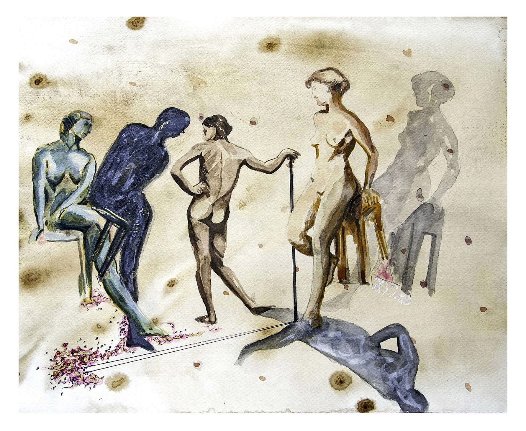 Unlock V, 45 cm x 30 cm, Mixed media on archival art paper