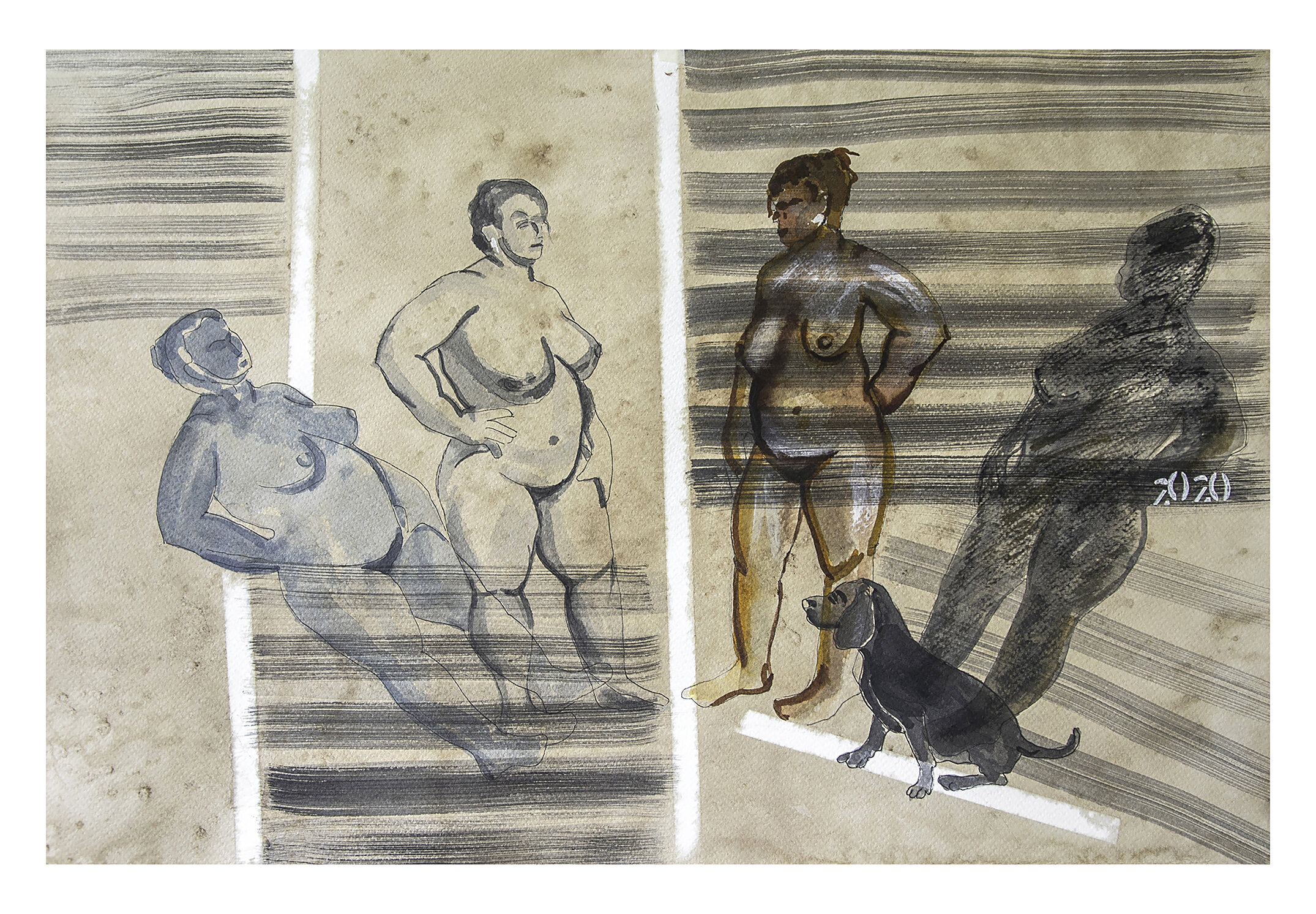 Unlock VI, 51 cm x 30 cm, Mixed media on archival art paper