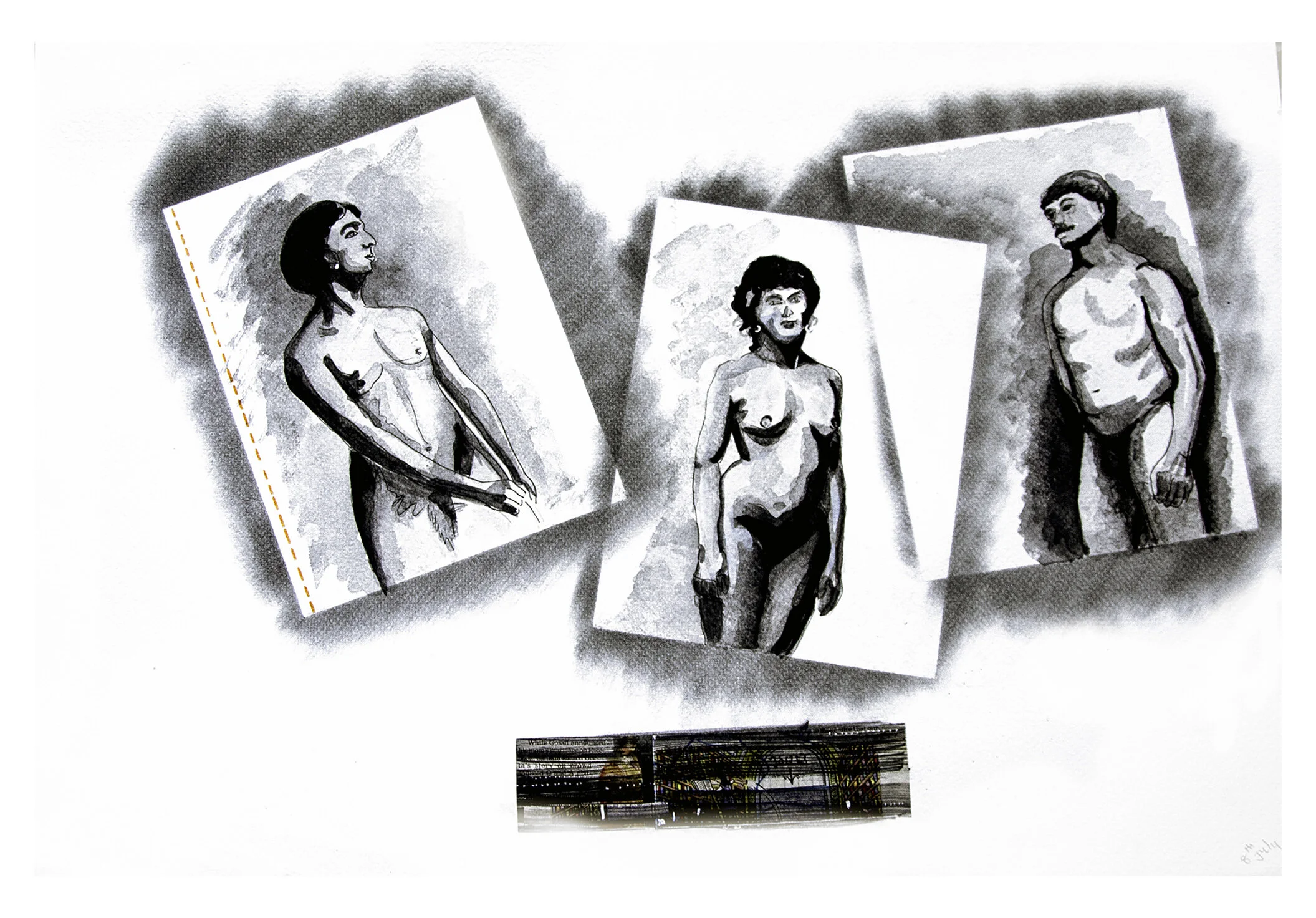 Unlock IX, 55 cm x 37 cm, Mixed media on archival art paper