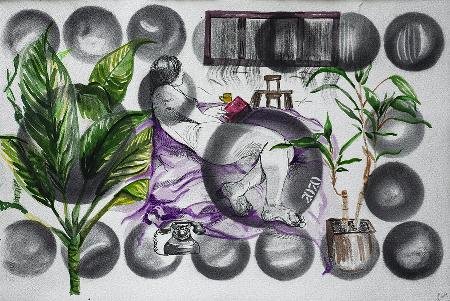 Mixed media on archival art paper, 51 cm x 31 cm