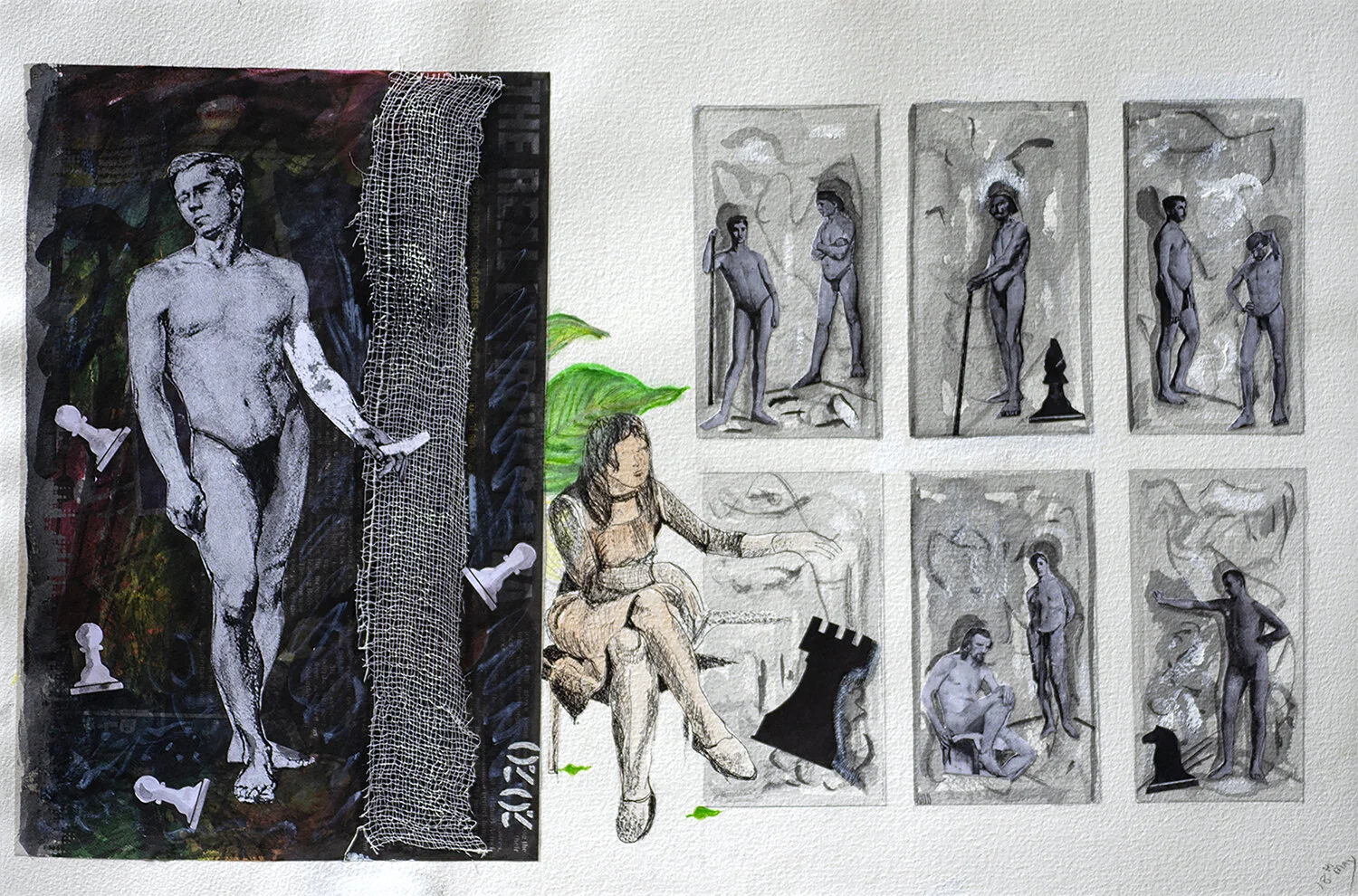 Unlock VII, Mixed media on archival art paper, 38 cm x 53.5 cm