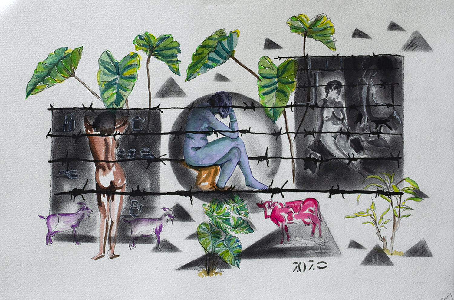  Mixed media on archival art paper, 51 cm x 33 cm