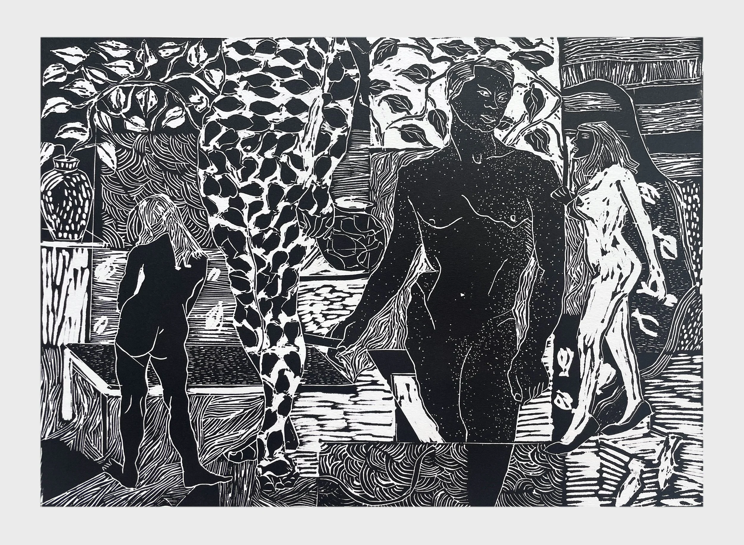 Untitled, 16" x 12", Linoprints on 220 GSM Fabriano Rosapina Paper, E 1/6