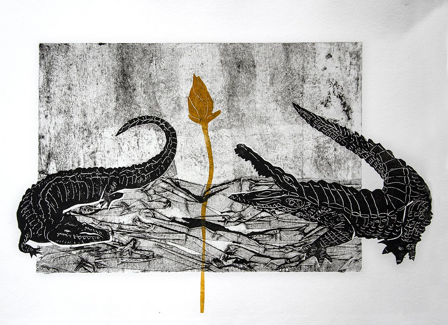 Misunderstood, 13" x 19.5", Collagraph on Archival Paper