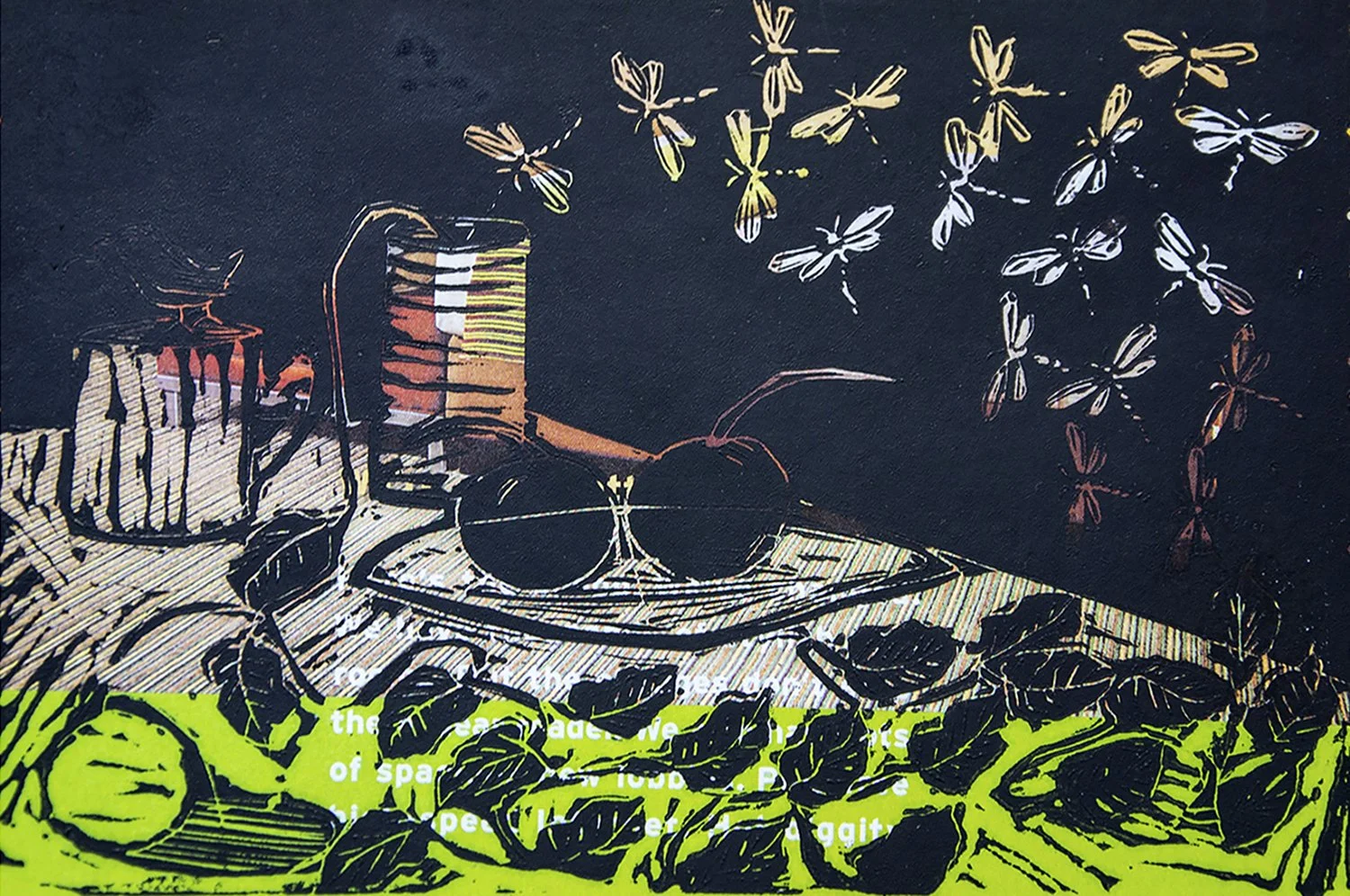 5" x 7", Linocut on Archival Paper