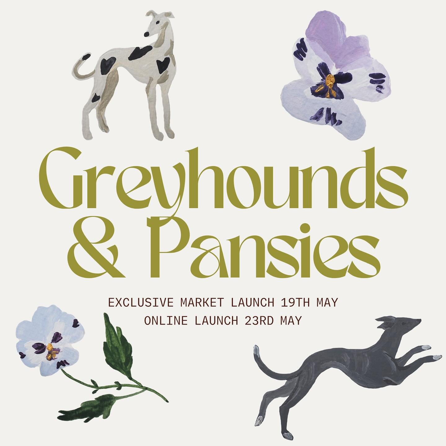 Some exciting things coming in the next couple of weeks 🤠

🌸 Greyhounds and Pansies collection launching exclusively at @slowlymadelocals market in Brissy on the 19th May

🌸 Online launch on the 23rd May 6pm AEST. Including some very cute new grey