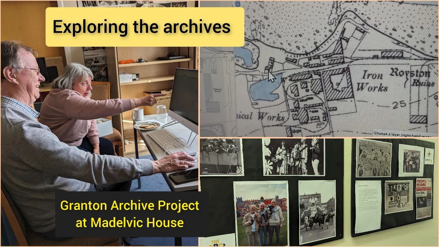 Exploring the archives of North Edinburgh at the Granton Archive Project, Madelvic House, Granton Park Avenue EH5 1HS
Tuesdays drop-in sessions 1-4pm for the community.
With free tea, biscuits and good chat with like-minded people. 
@grantonhub #loca