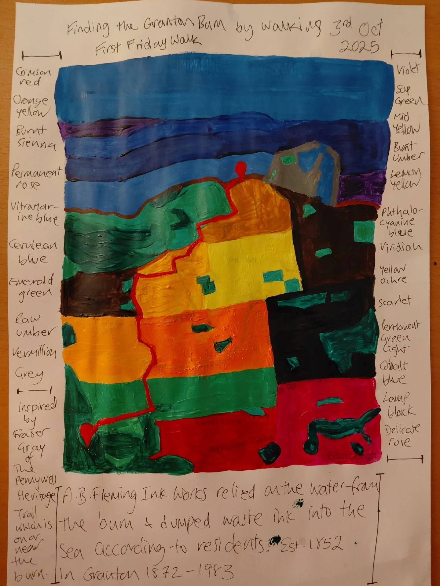 Finding the Granton Burn (river) by walking. @walking_theland First Friday Walk October 2025.

The prompt was to consider the changing landscape associated with industry as businesses thrive or fail and the traces they leave on the landscape.

I walk