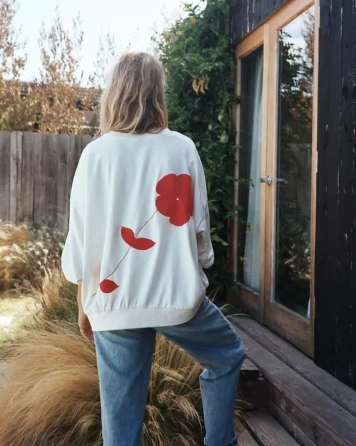 Simple Poppy Sweatshirt 
Made to Order