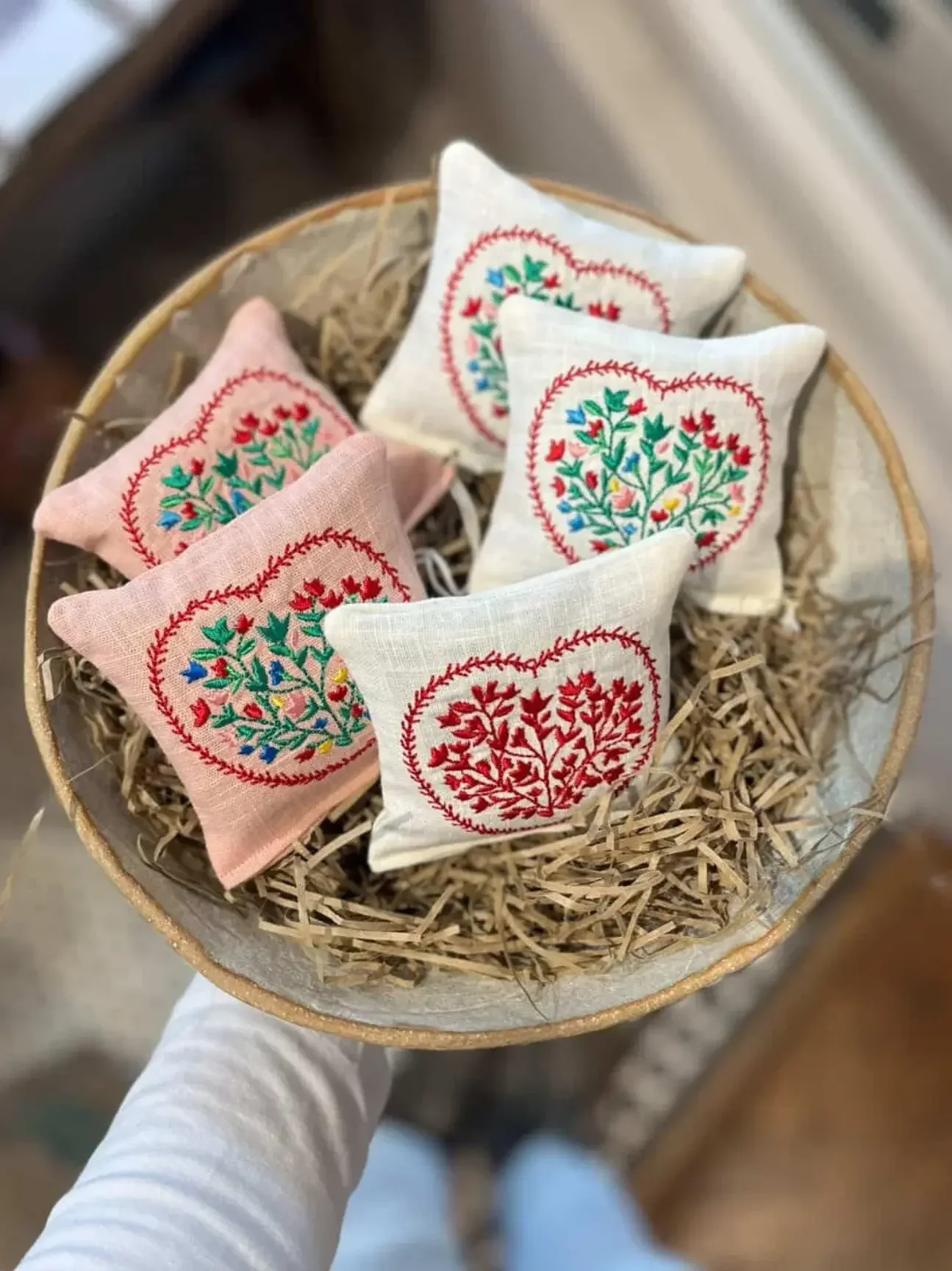 Folkloric Floral Heart. Lavender filled Sachet