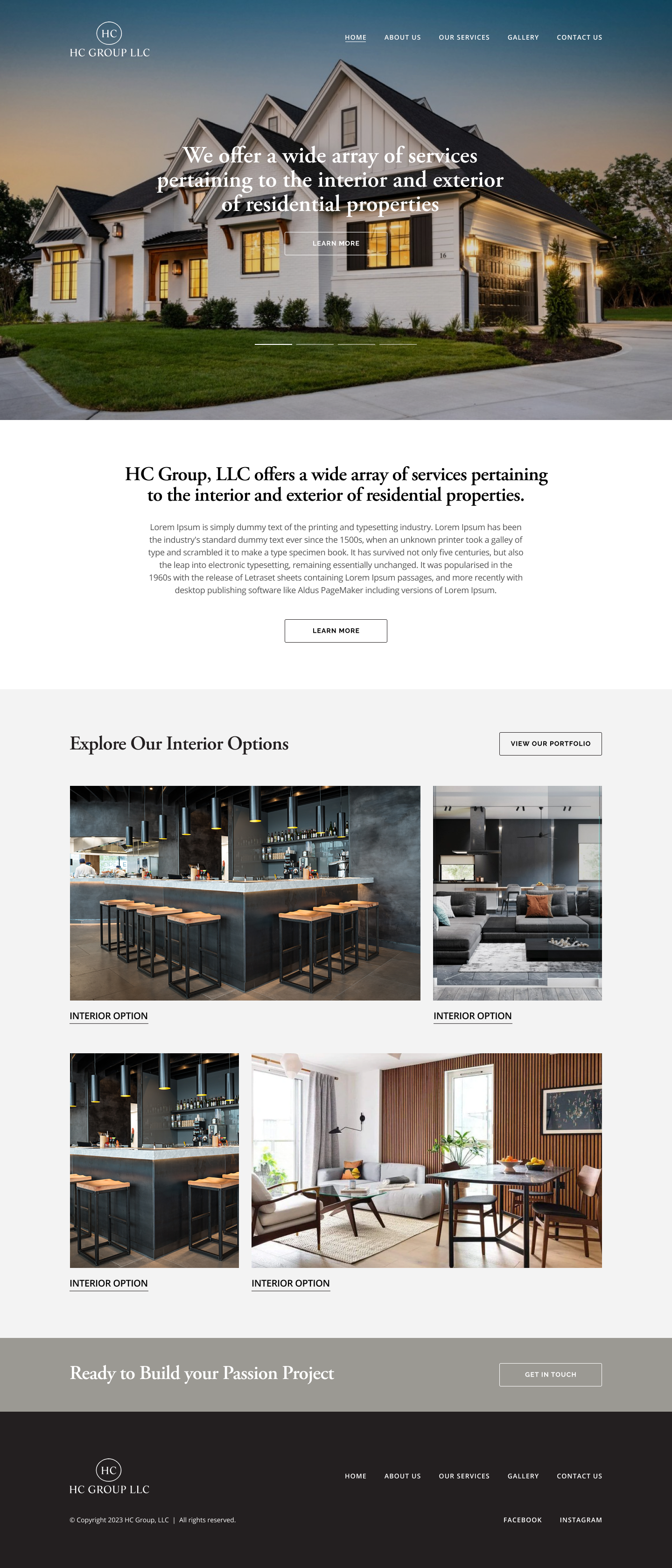 HC Group Landing Page Concept
