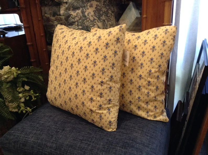 Custom Decorative Designer Pillows with French Country Floral Print - $75