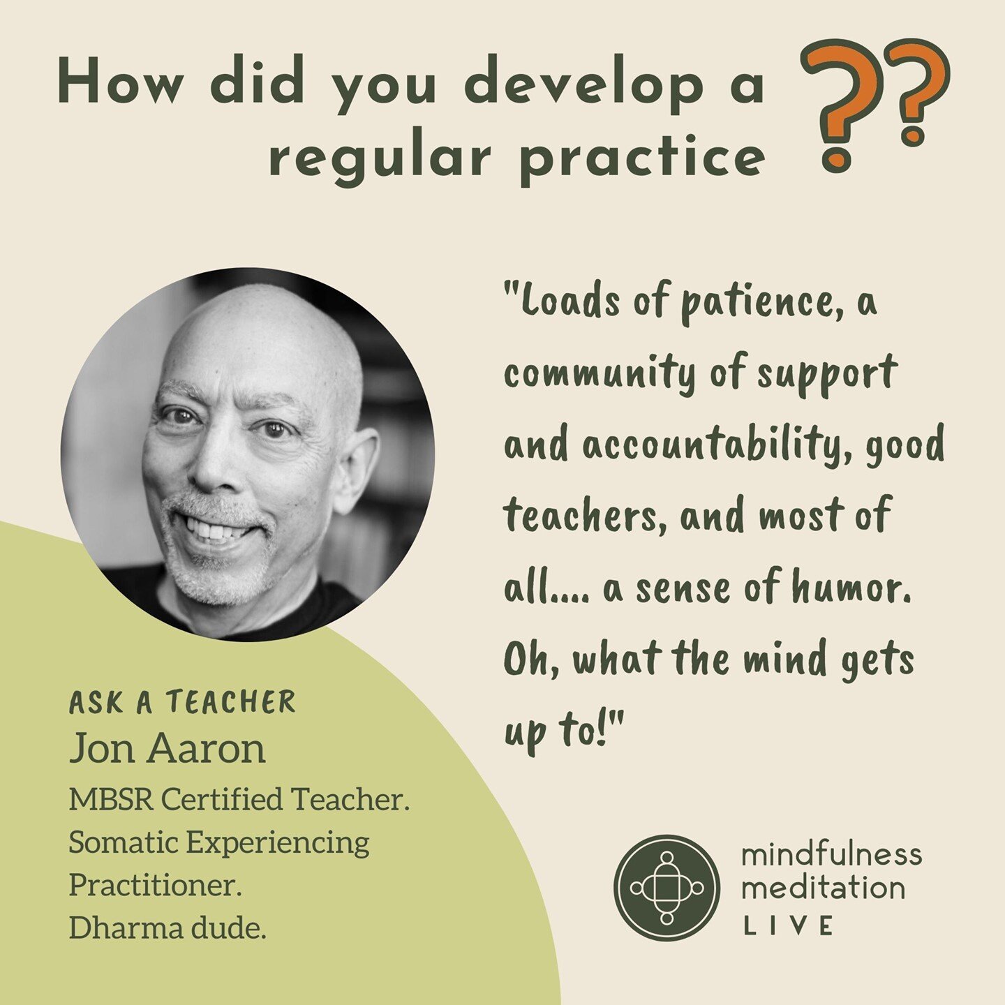 Haven't you always wanted to ask? ⁉️⁠
⁠
Getting real with our teachers of  the MML community, who share from their own life experience. (Hint: Teachers are people too, with their ups and downs, challenges and joys! 😉 )⁠
⁠
Today: Jon Aaron tells us w