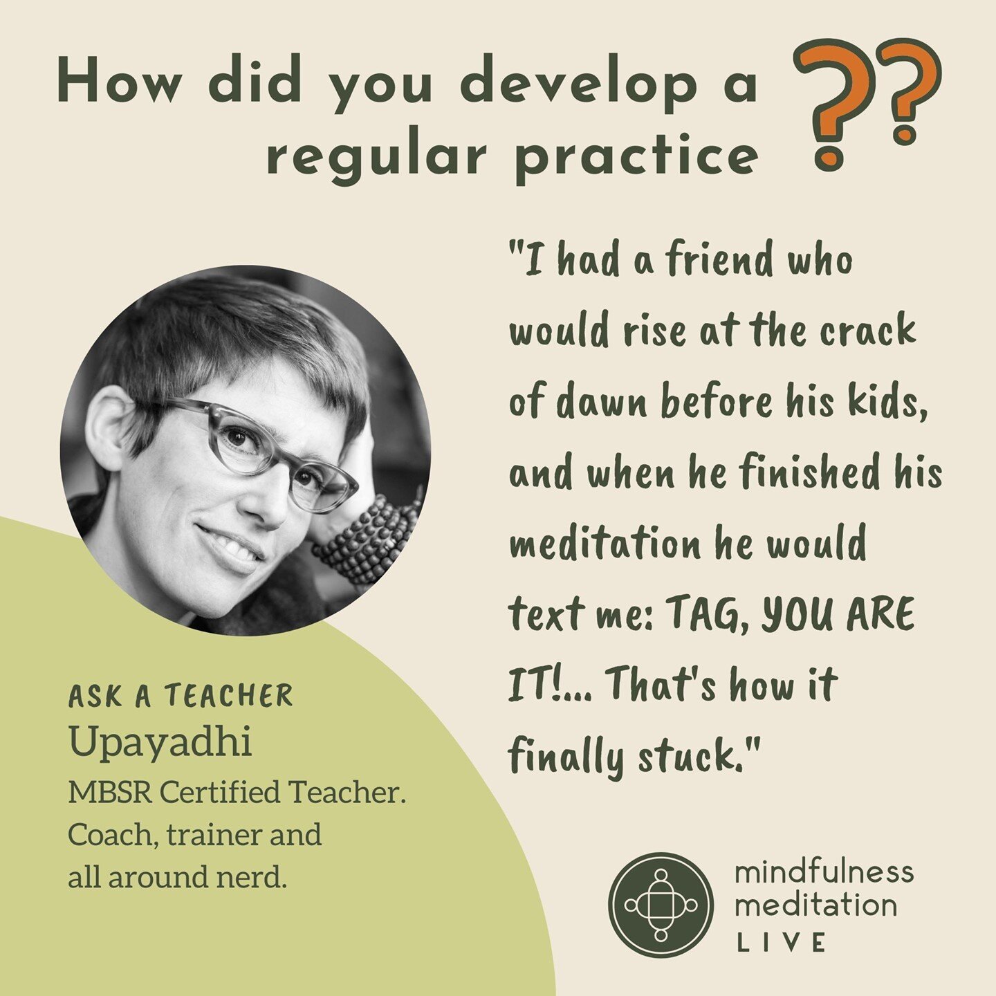 Haven't you always wanted to ask? ⁉️⁠
⁠
Getting real with our teachers of  the MML community, who share from their own life experience. (Hint: Teachers are people too, with their ups and downs, challenges and joys! 😉 )⁠
⁠
Today: Upayadhi tells us wh