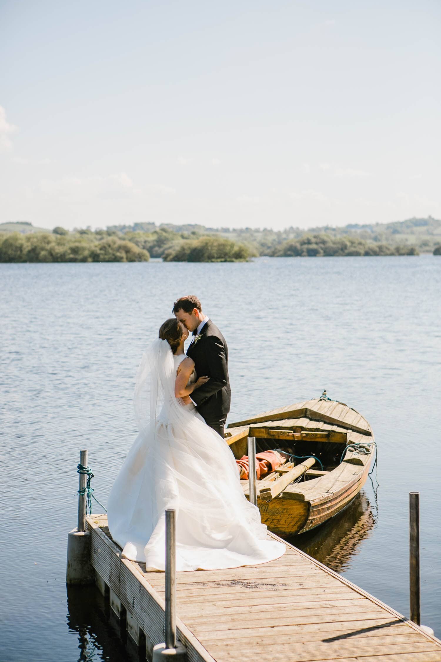 Bride And Groom By The Lake At Virginia Park Lodge