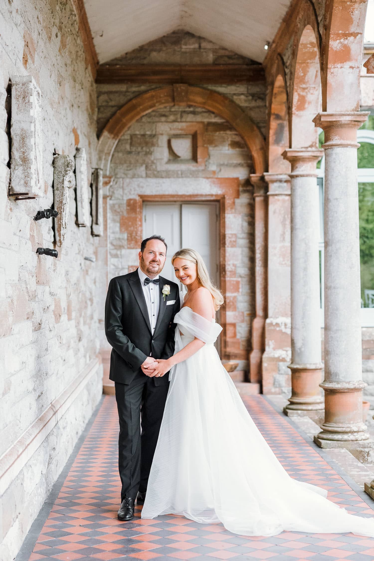 Portrait of Bride and Groom in Castle Leslie