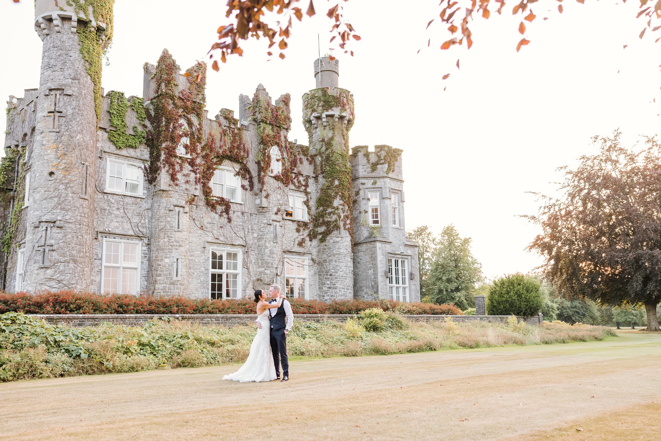 Bride And Groom Photo In Front Of Luttrellstown Castle
