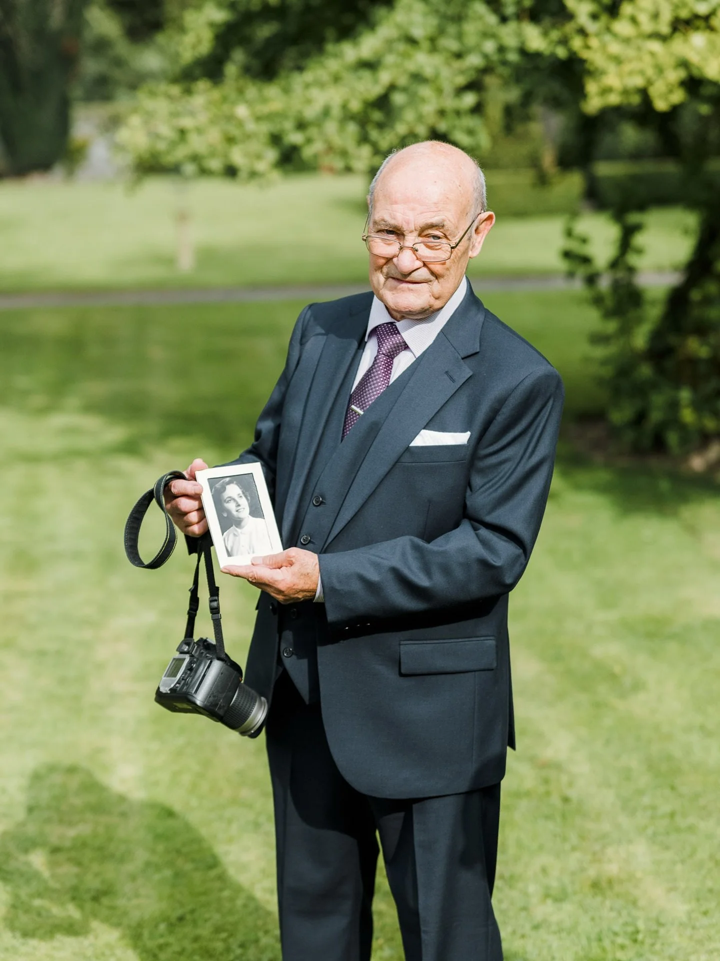 This is Gerry, the bride&rsquo;s Grandad, and he brought the photo of his sweetheart Vera, Emily&rsquo;s Nanny, to her wedding. She passed away 3 years ago, but he wanted to have her by his side on the day&hellip; The couple didn&rsquo;t know he was 
