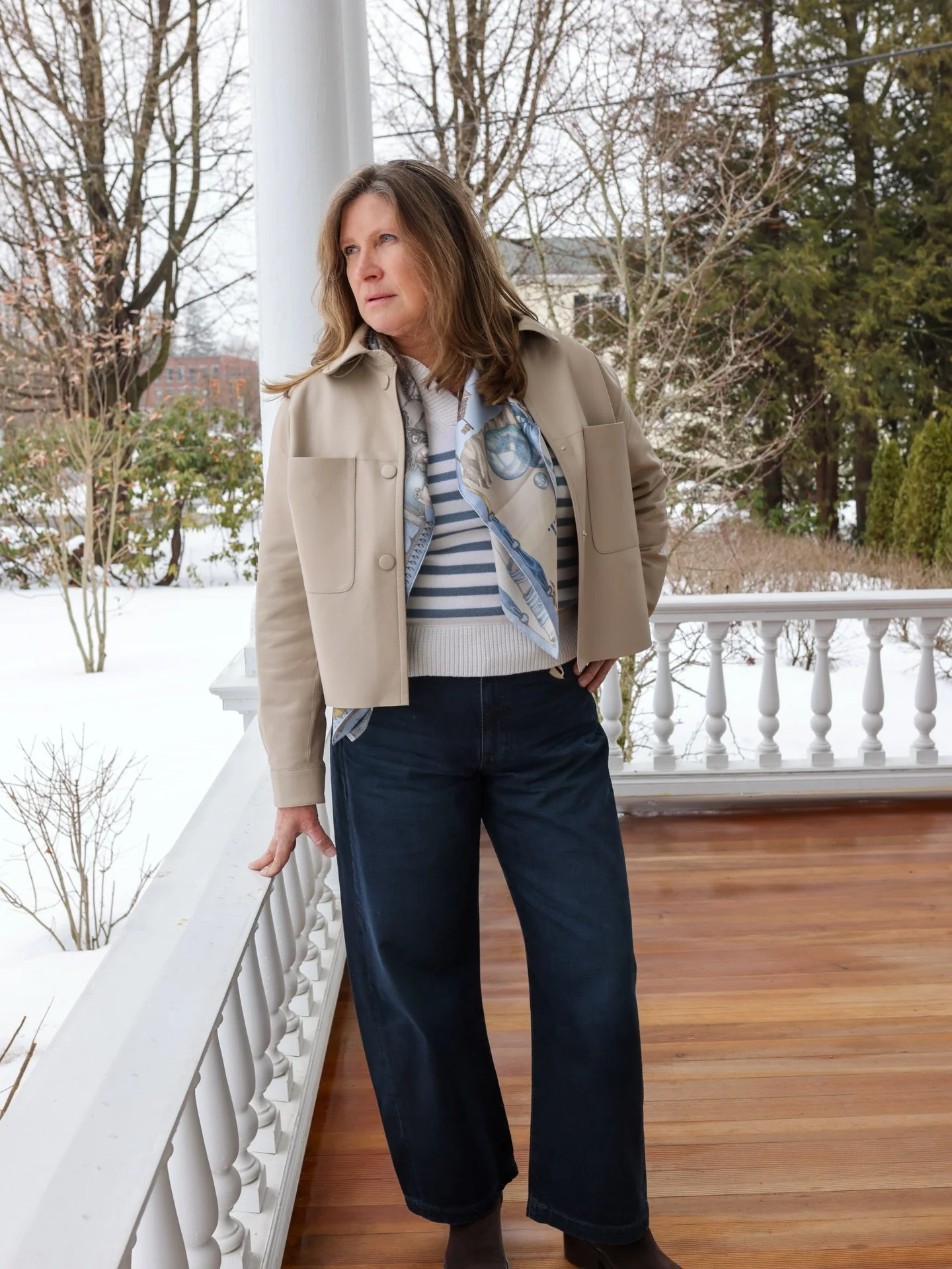 Spring pieces have arrived! Come see us this weekend-  Saturday 10-5, Sunday 12-5 ✨

@purotatto_official striped cashmere sweater
@sabinasavage silk scarf 
@suprema_official crop leathers jacket 
@agjeans denim