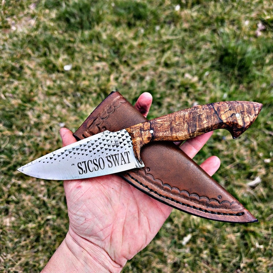 This was a great turn out and a kick ass blade to make! And it's an honor that a few awsome guys came to me from San Juan County Sheriff's Office, NM to make this knife for a retiree  from their SWAT team! 
Thank you for your service and commitment t