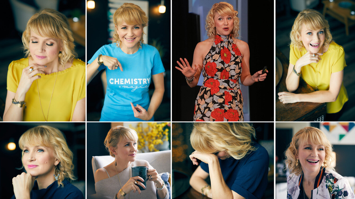 Collage of Laura Beauparlant showing different aspects of her personal brand, reflecting authenticity, storytelling, and engagement with clients.