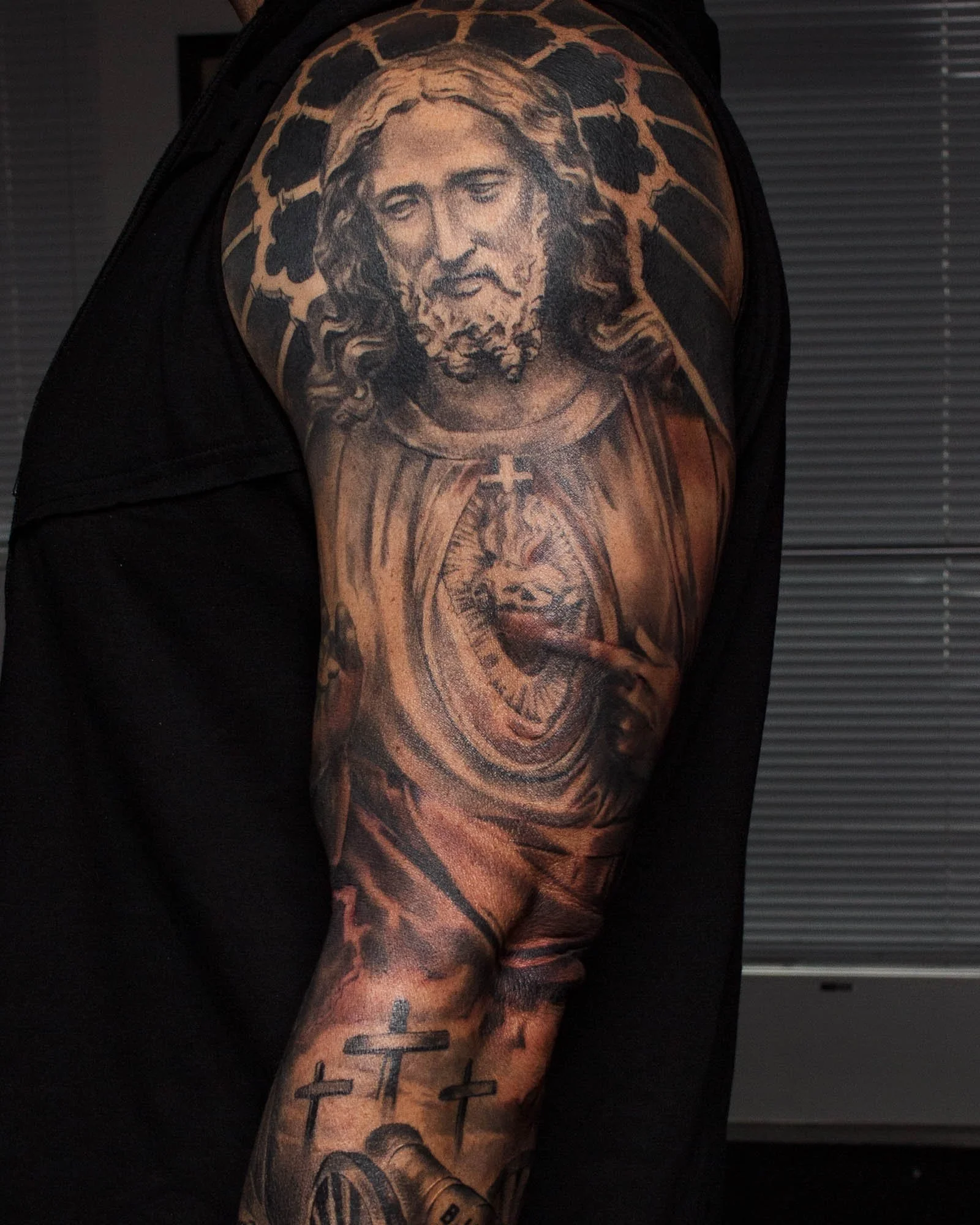 Jesus Tattoo, Religious Tattoo Sleeve