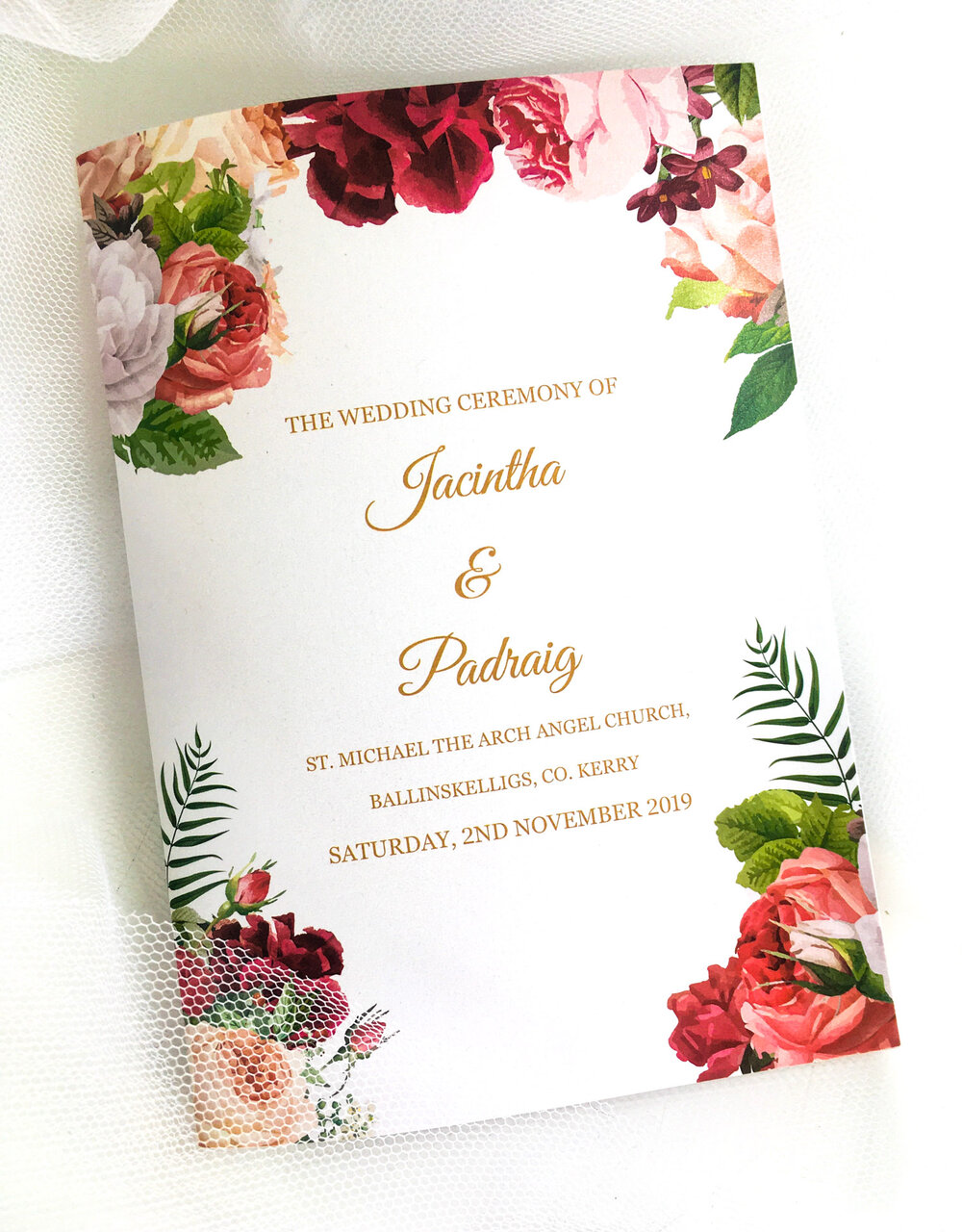 Jacintha Floral Wedding Invitation — Couture Wedding Cards
