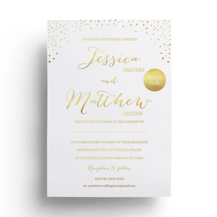 Jessica Gold Foil Confetti Sample