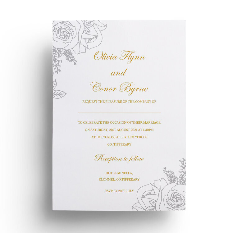 Olivia Gold and Grey Floral Sample 