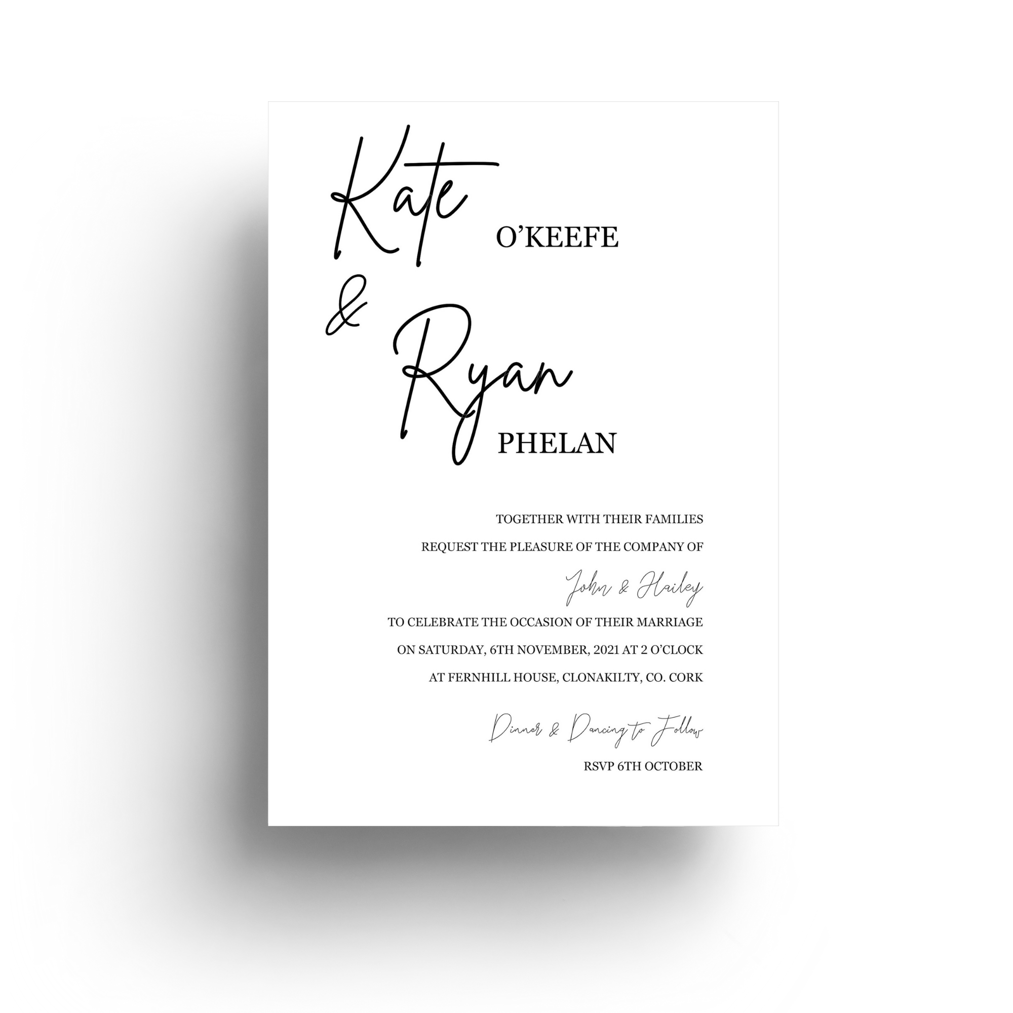 Kate Invitation Sample