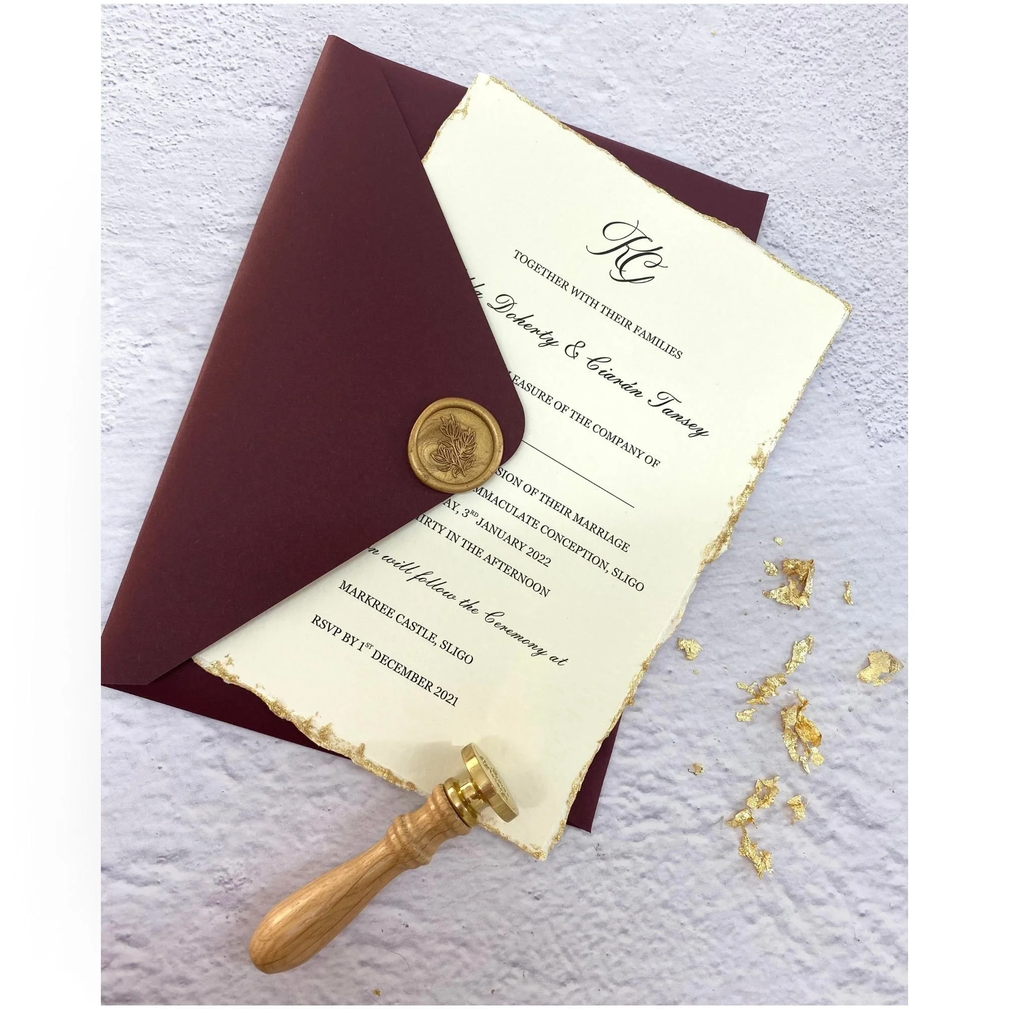 Kelda Hand Deckled Invitation Sample