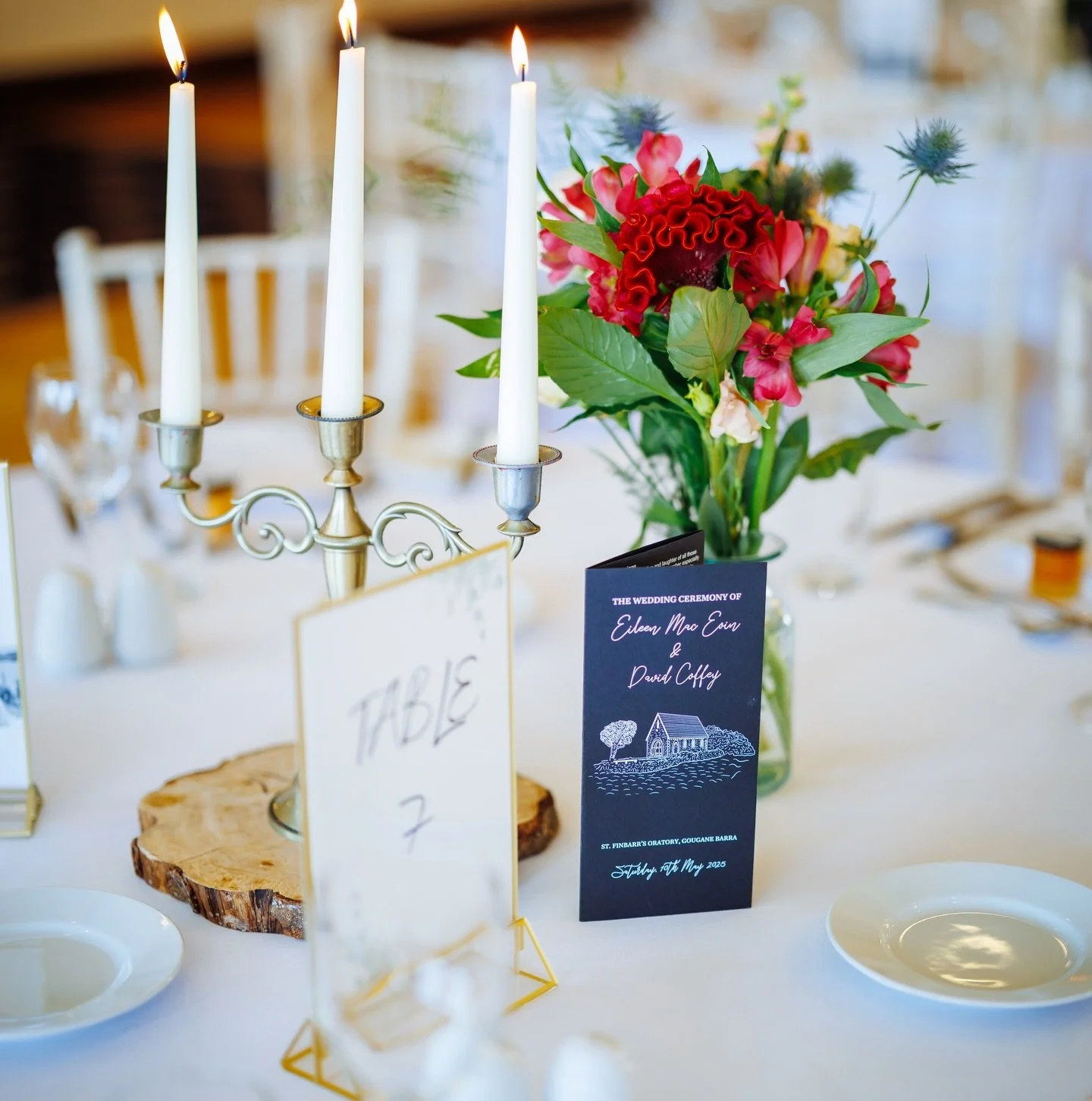 Such a genius idea from this wedding couple to repurpose their ceremony mass booklets with a sketch of their church at St.Finbarr&rsquo;s Oratory, Gougane Barra on their wedding guest tables. 

A lovely personalised touch don&rsquo;t you think? 

Wed