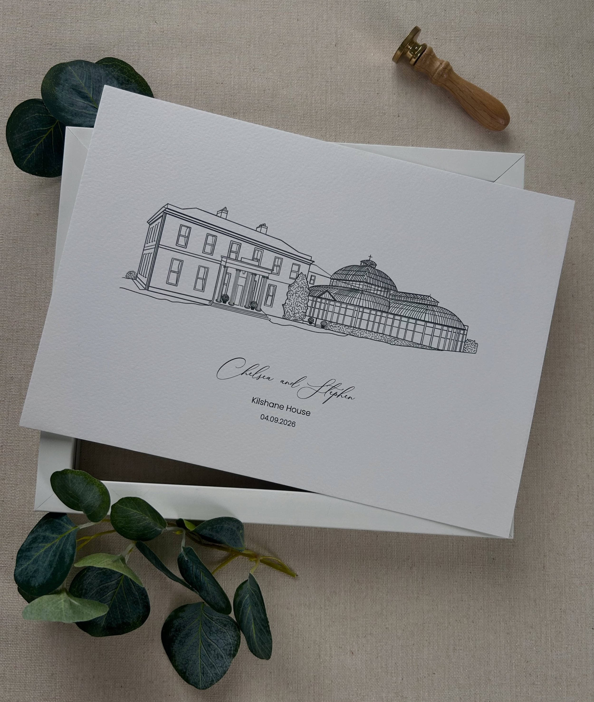 Recent venue illustration of @kilshanehouse for Chelsea and Stephen for their wedding invitations. 

I had the pleasure of meeting this fantastic couple in person when they came to collect their stationery and it&rsquo;s genuinely one of my favourite