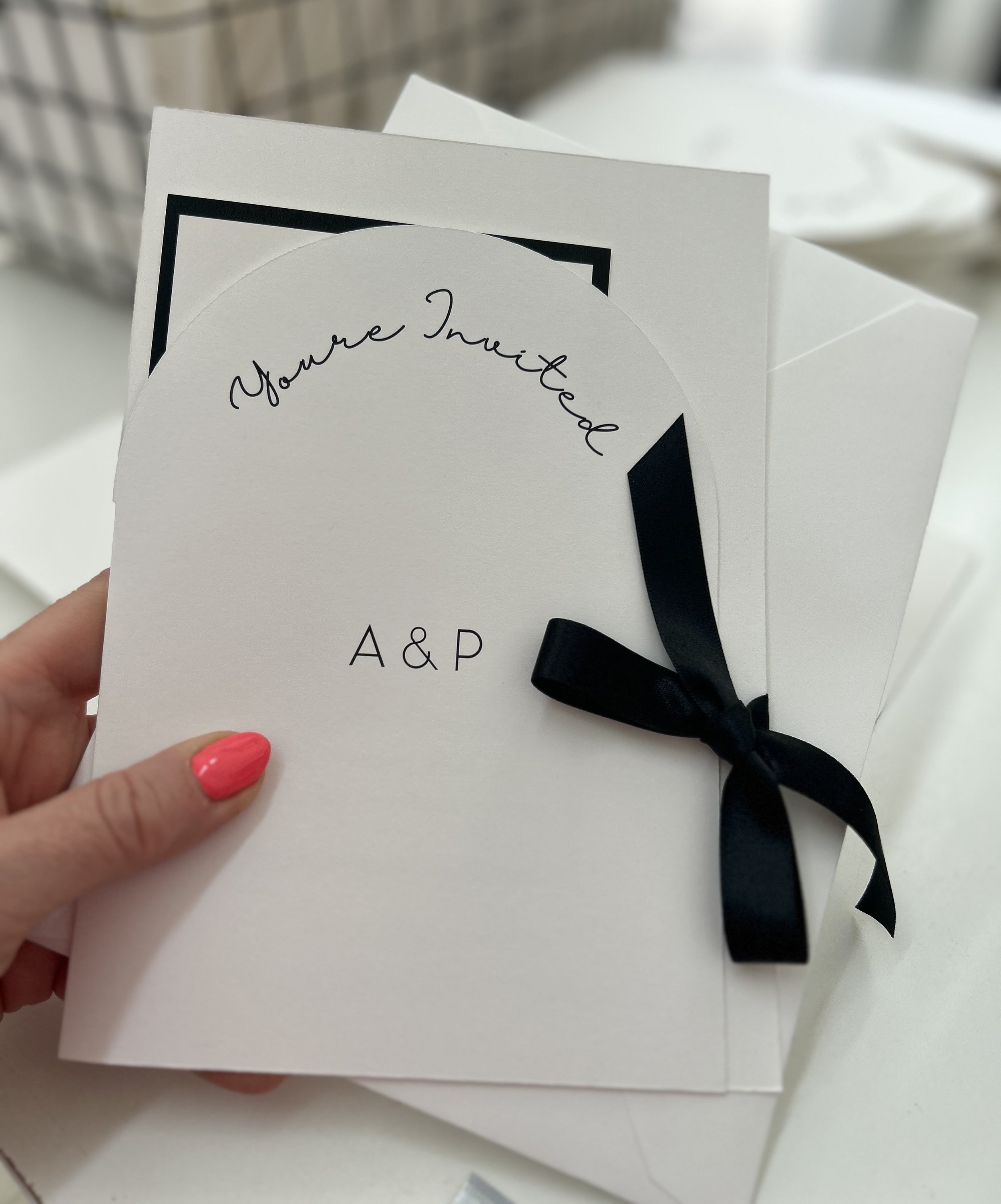 Aoibheann elegant arched Invitation Sample