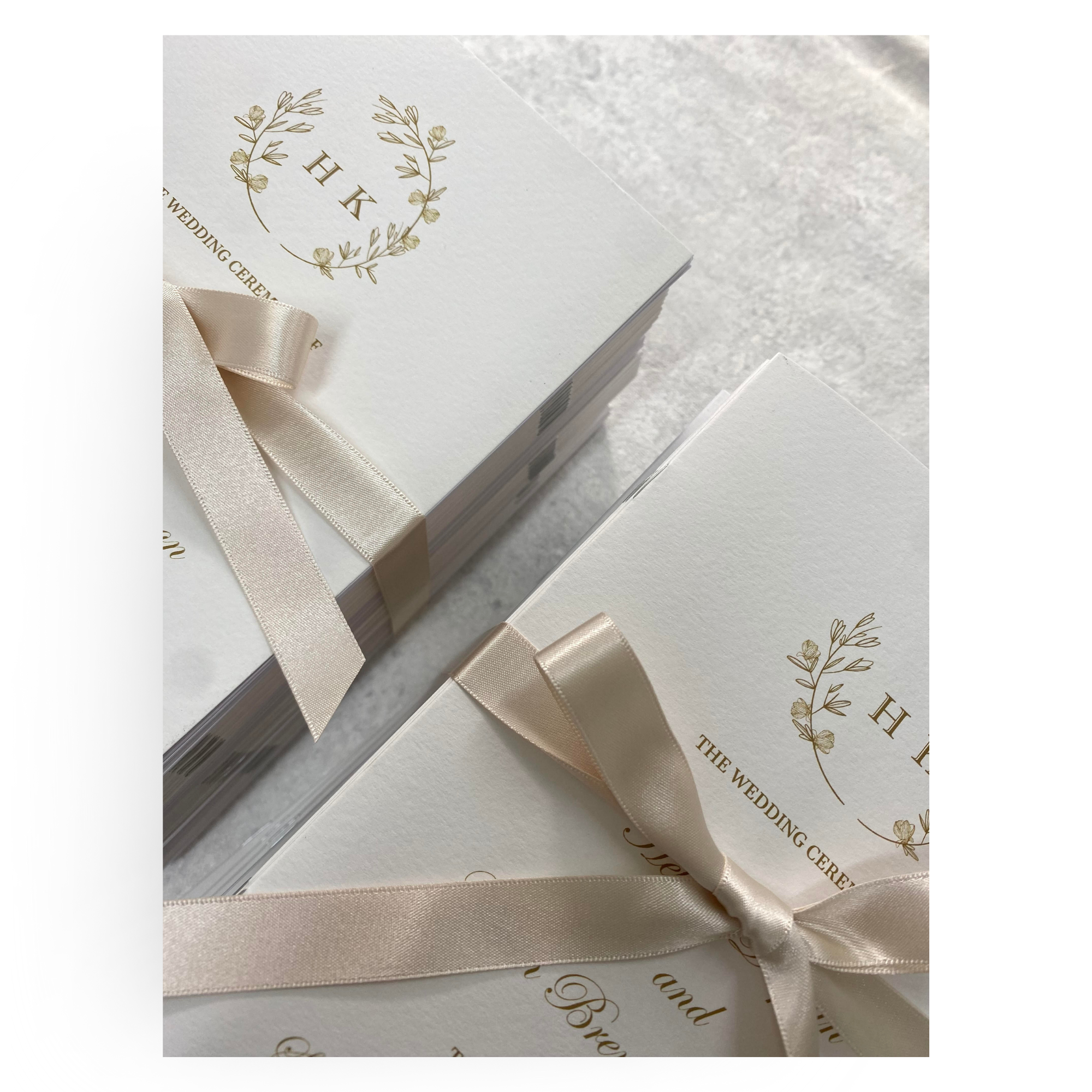 Helena gold foliage and Ivory Mass Booklets