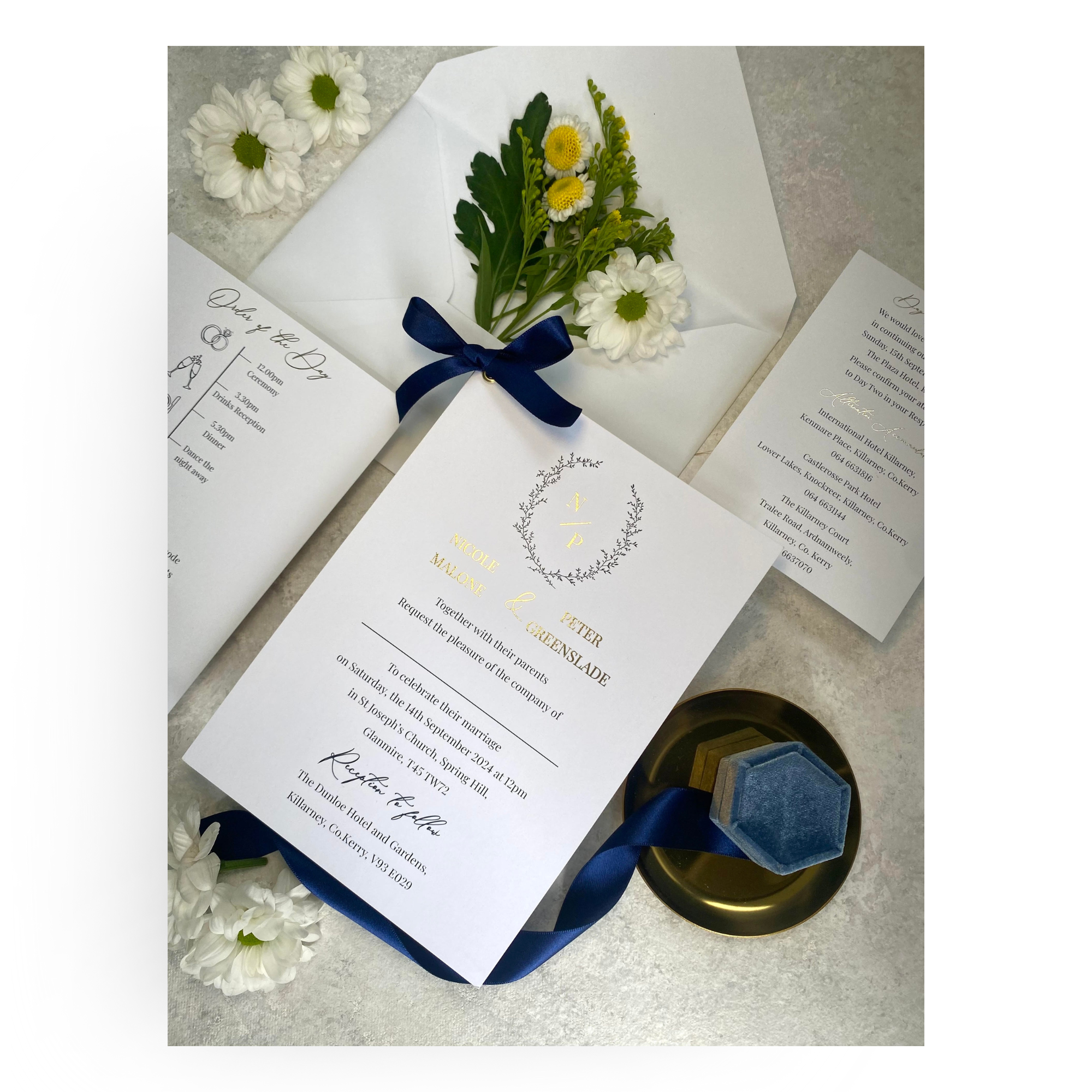 Nicole Delicate Gold Foil Invitation Sample - €5.00 each