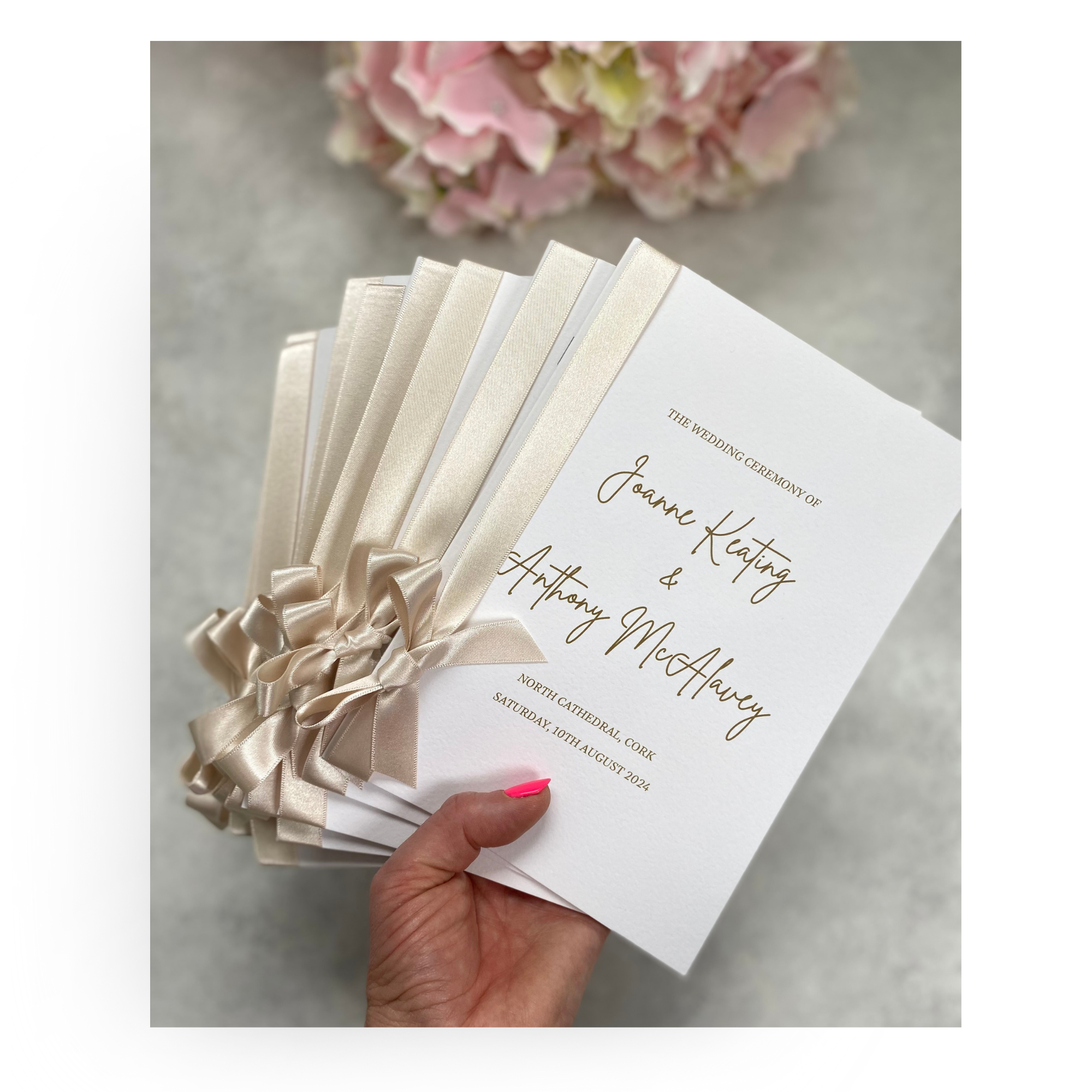 Joanne Elegant Ivory Wedding Mass Booklet