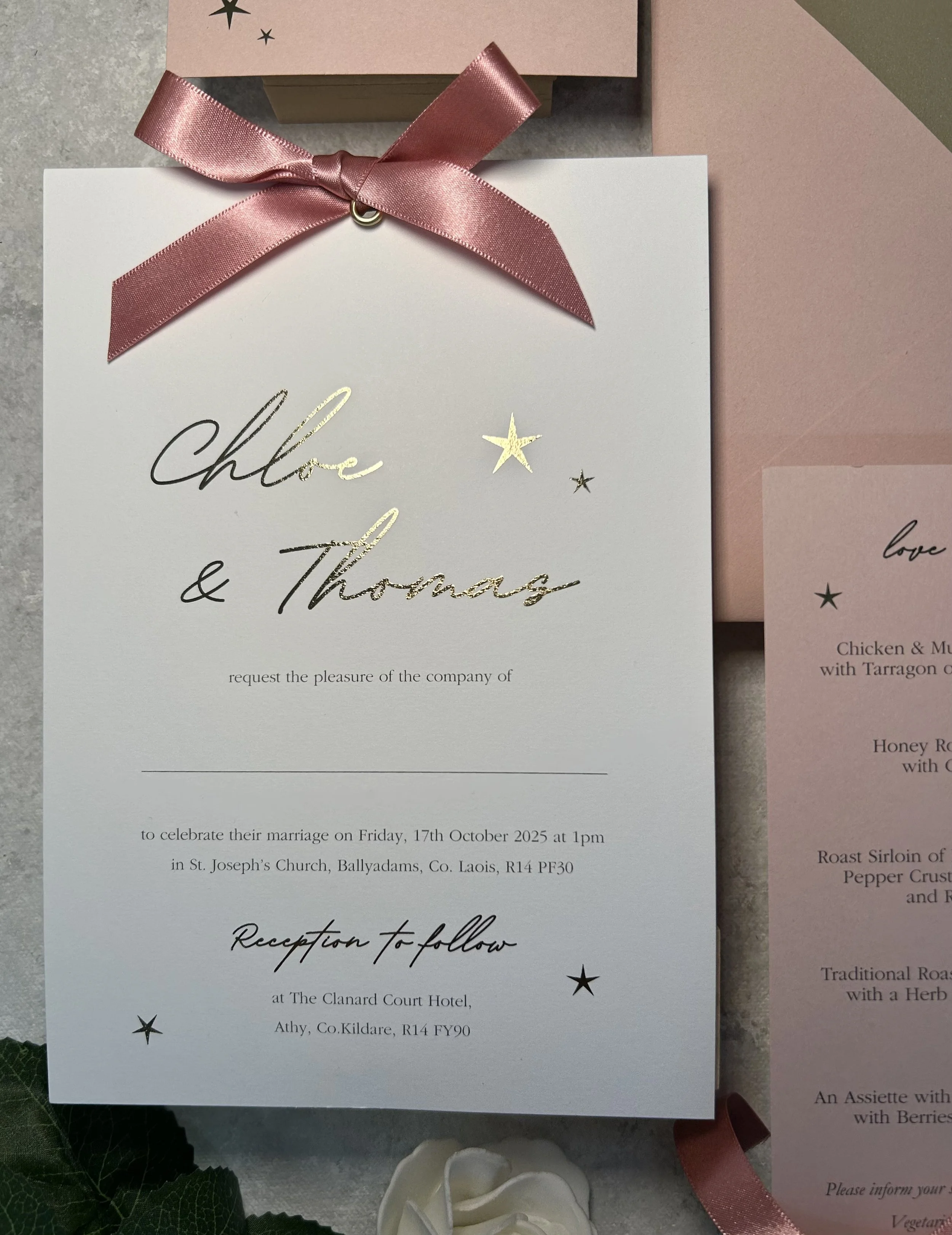 Chloe Celestial Stars Wedding Invitation Sample