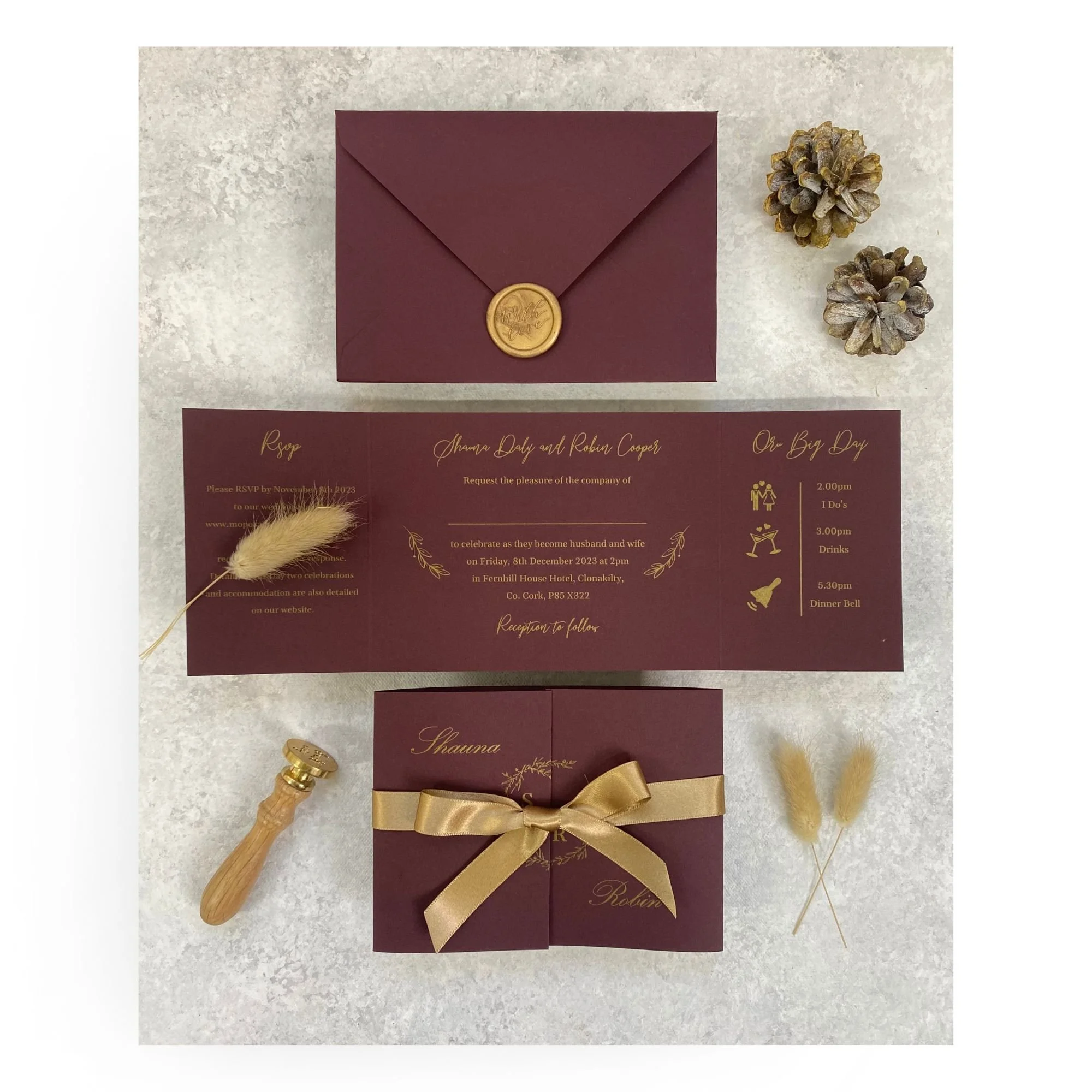 Lauren Wreath Sample -Burgundy