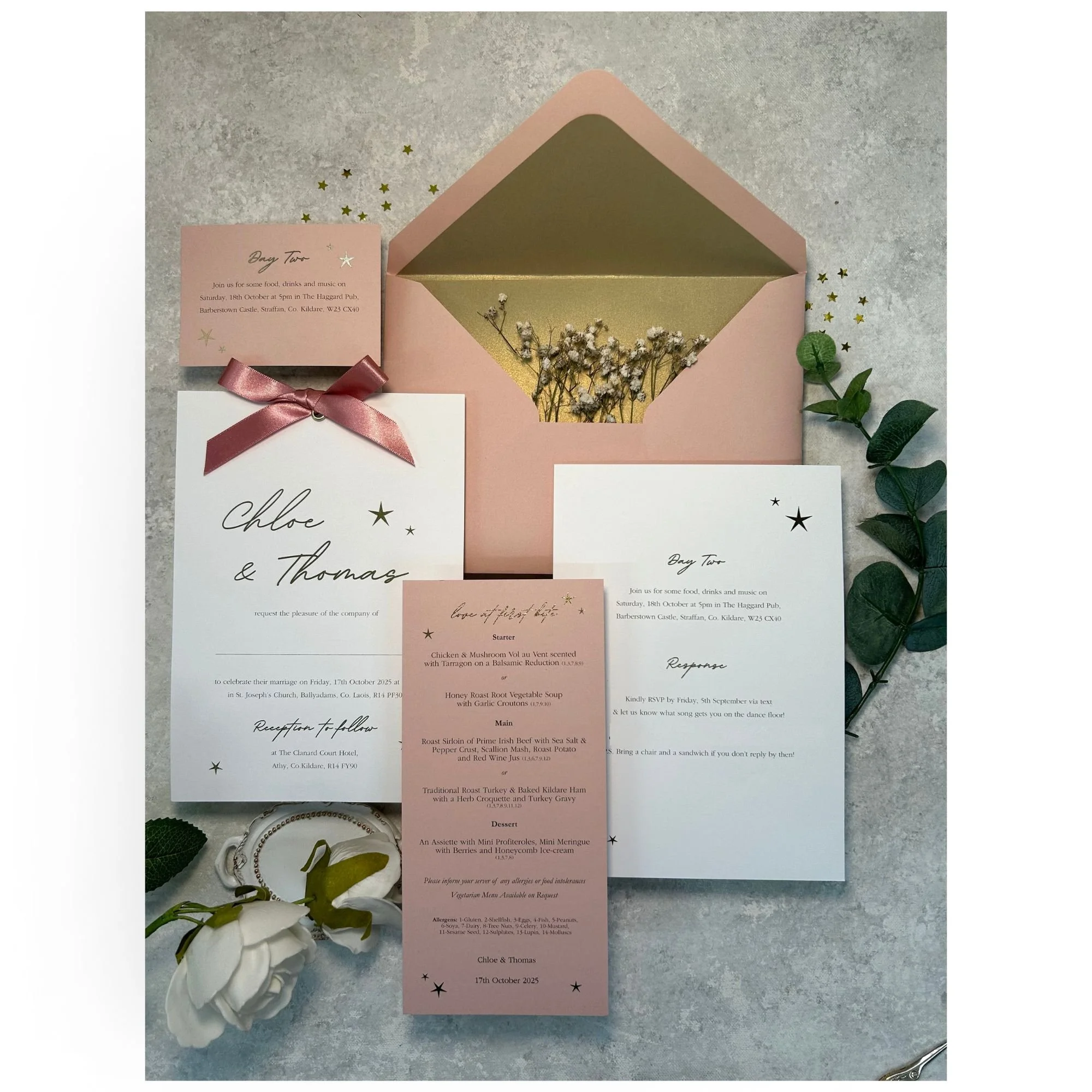 Chloe Celestial Stars Wedding Invitation