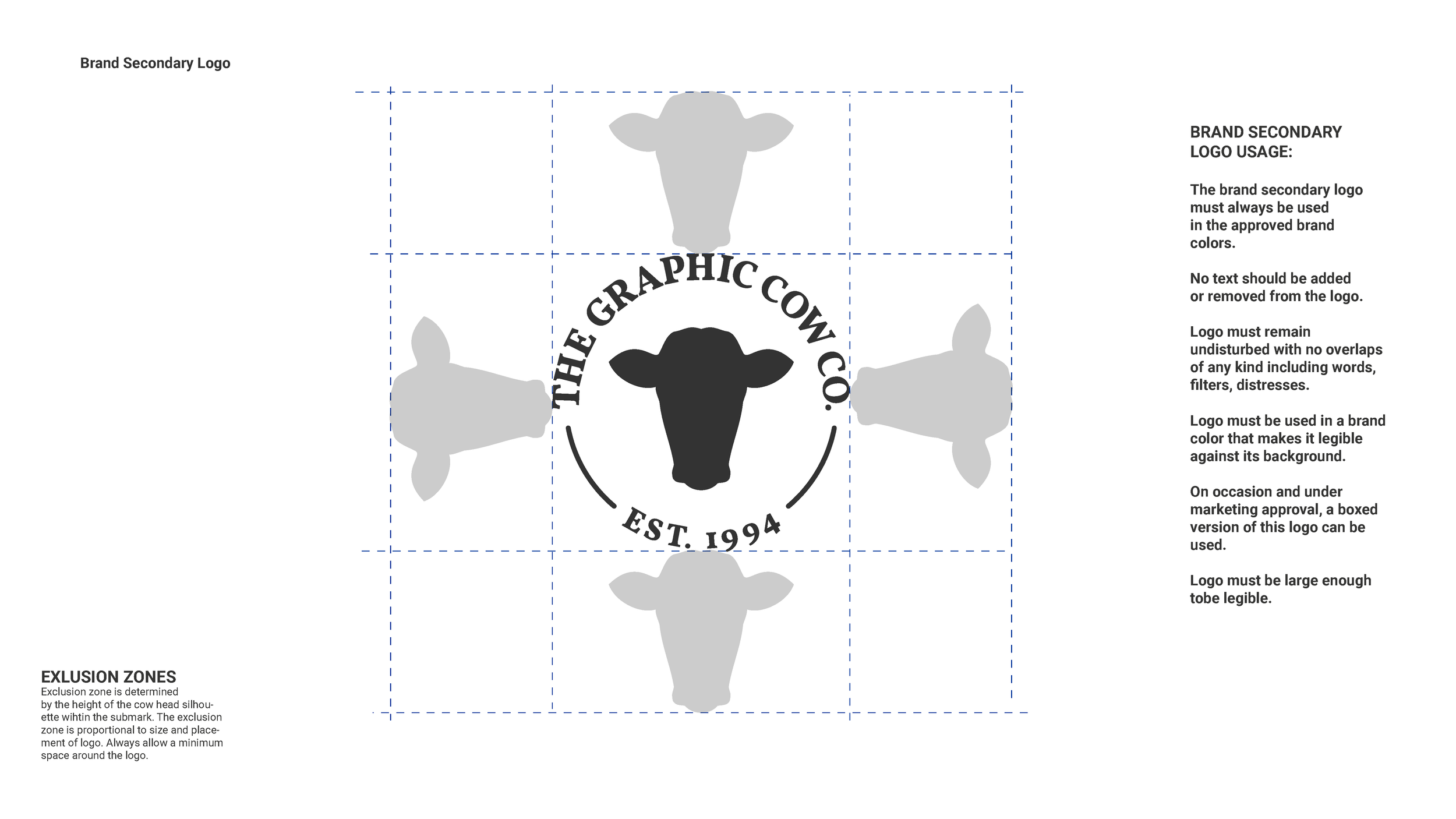 The secondary logo was designed to be a simple iteration of the primary logo for use cases that require a more compact logo. 